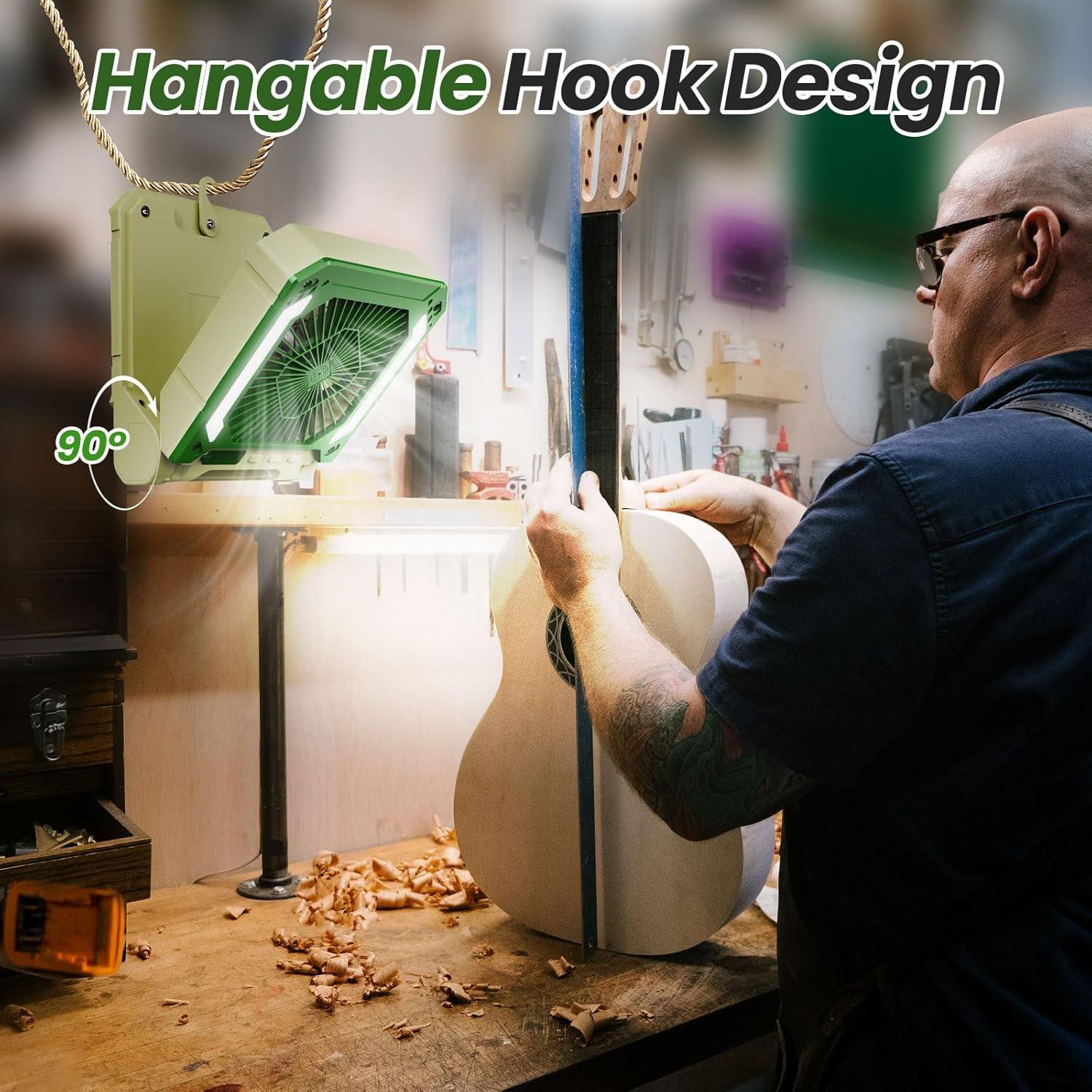 Ventilador de Camping Solar Innopower 20000mAh con Linterna LED