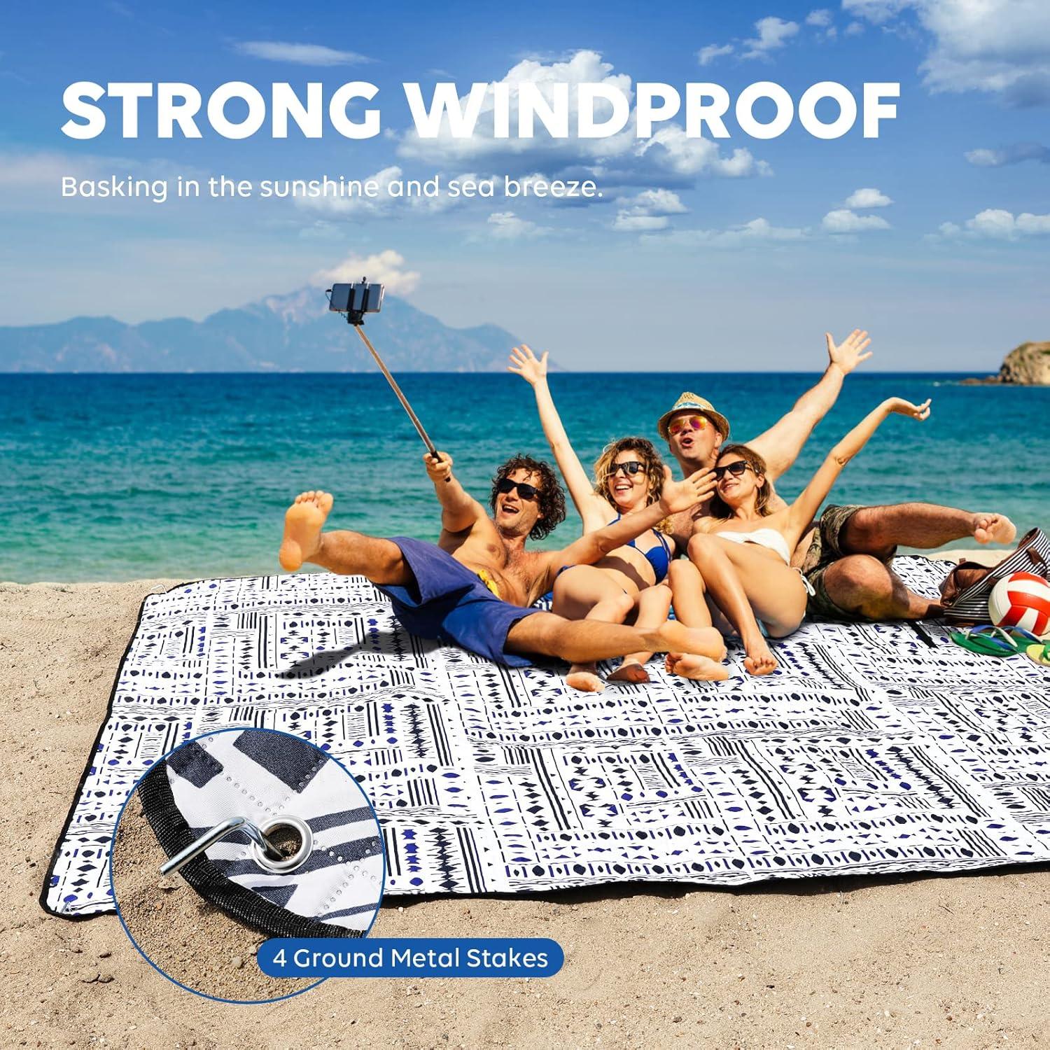 Manta de Picnic ZAZE XL Impermeable y a Prueba de Arena 80x80cm