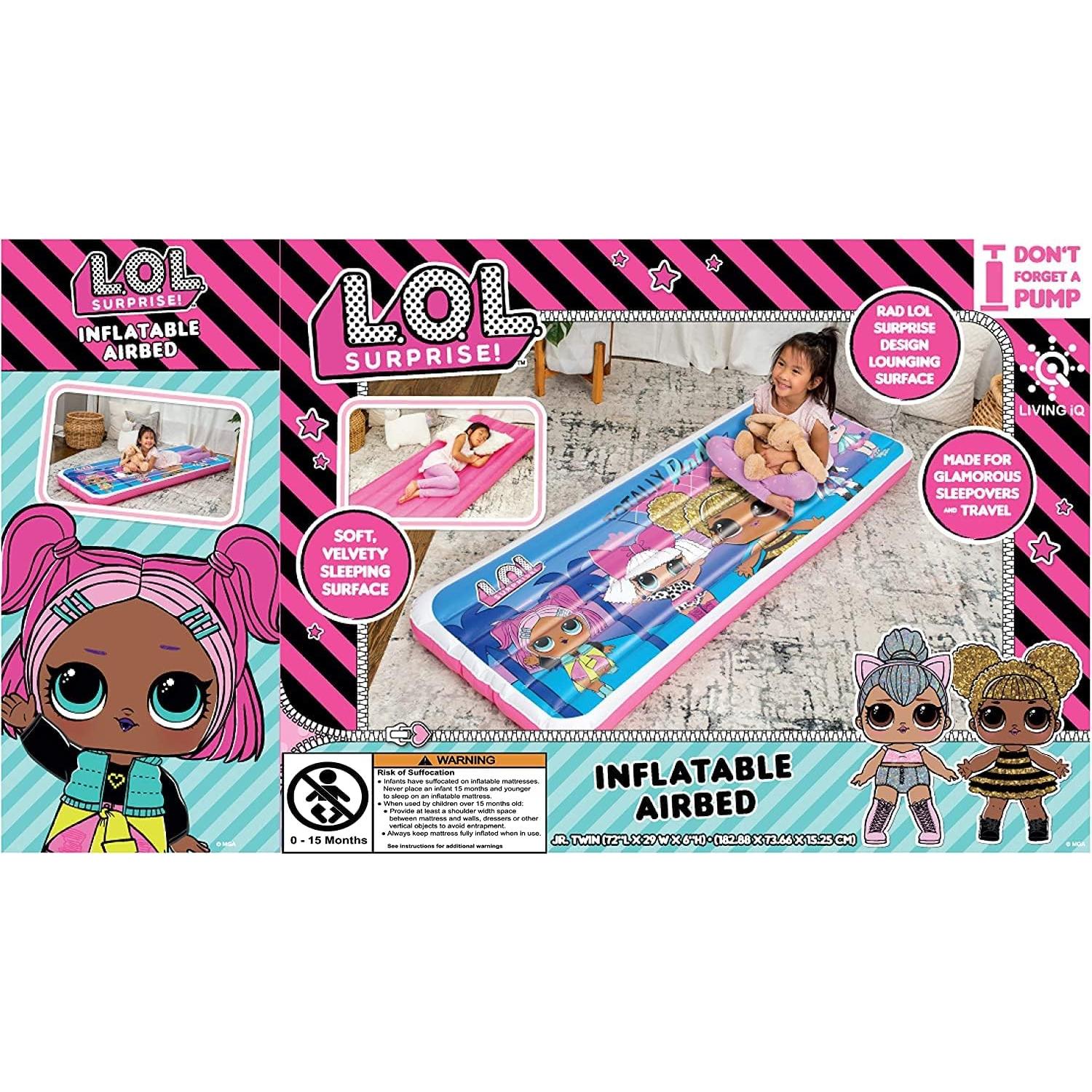 Cama de Aire Inflable Living iQ Jr Twin L.O.L. Surprise! Rosa