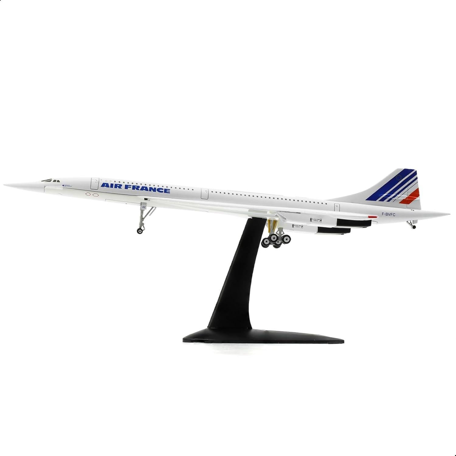 Modelo de avión Concorde QIYUMOKE 1/200 con soporte