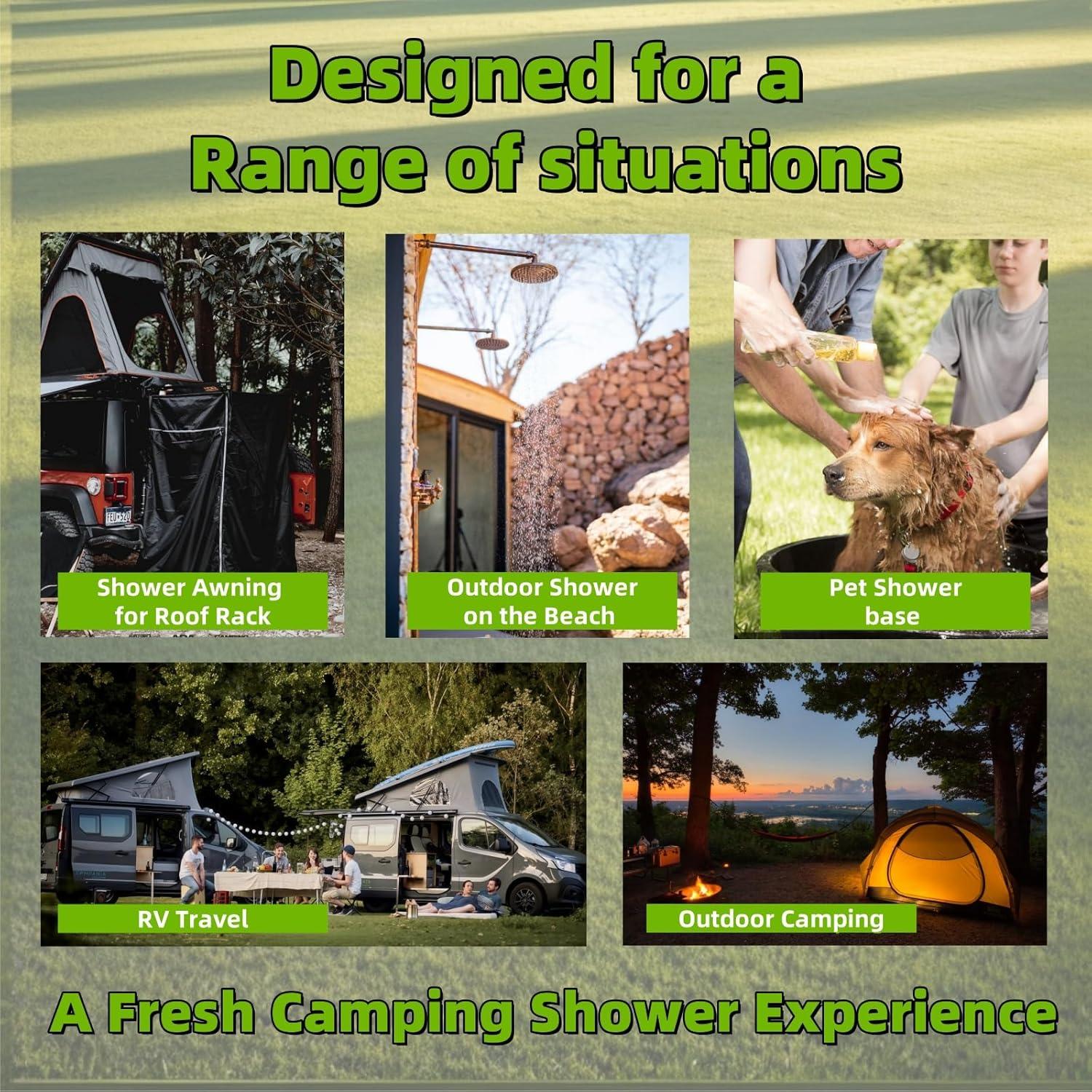 Base de Ducha Portátil ianjetty 104 cm Plegable para Camping