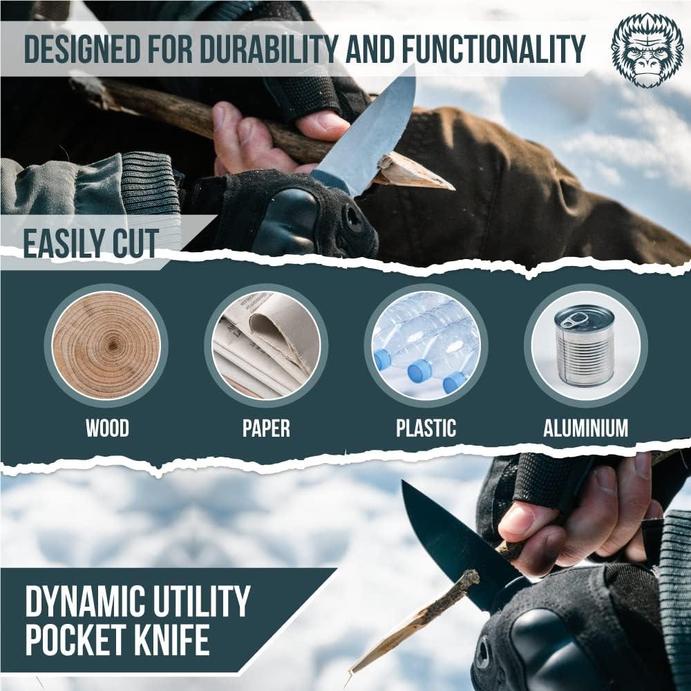 Cuchillo Plegable de Supervivencia Holtzman G10 Acero D2 Negro