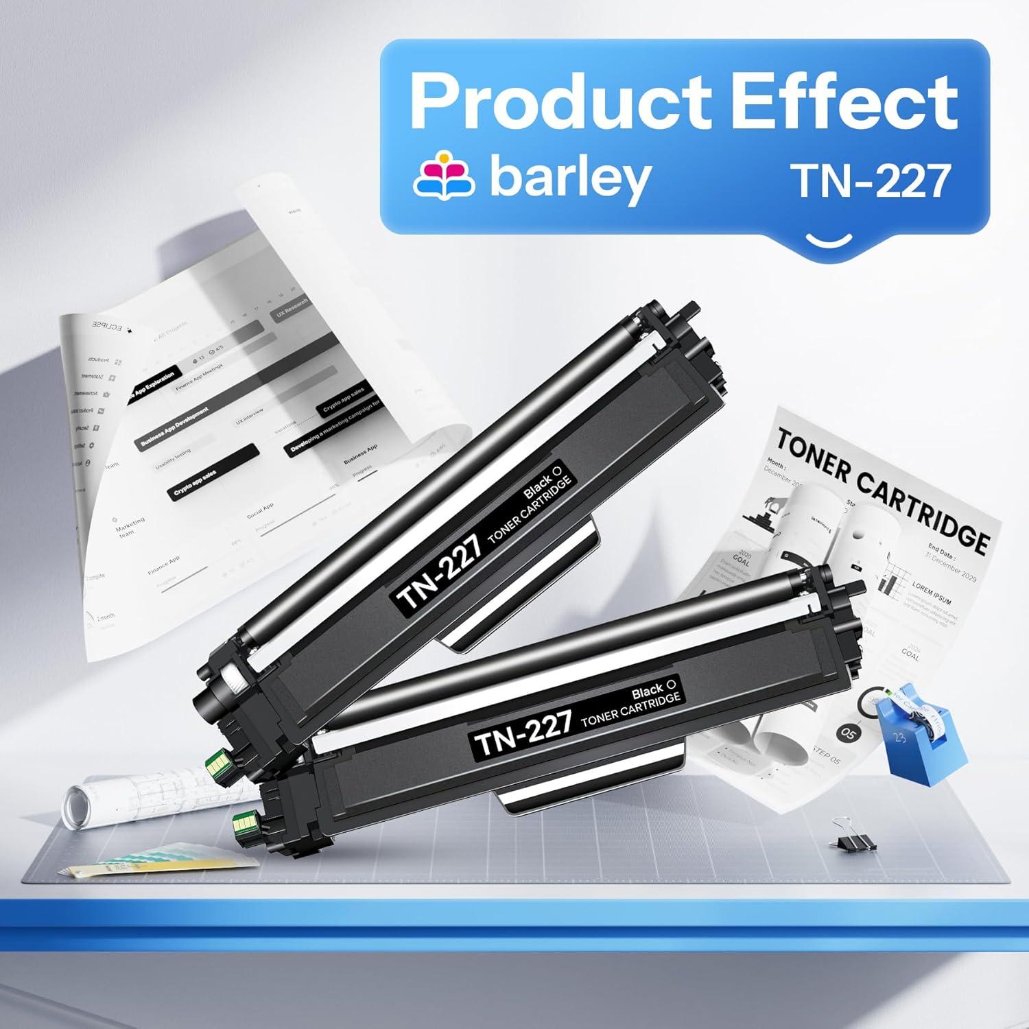 Cartucho de Tóner Negro Alto Rendimiento Barley TN227 (2 Unidades)