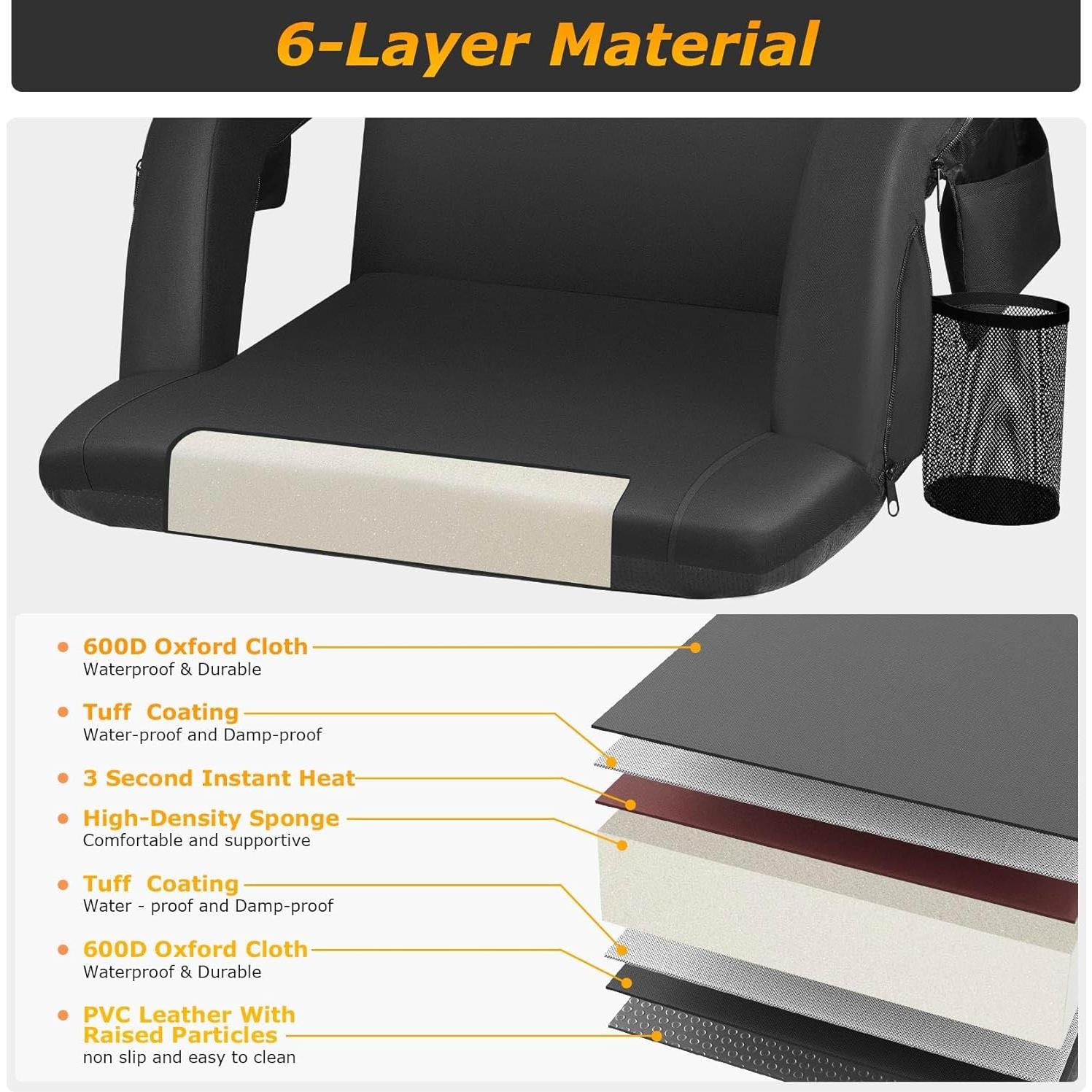 Asientos de Estadio Calentados Seeutek 2PC 63.5cm con Respaldo