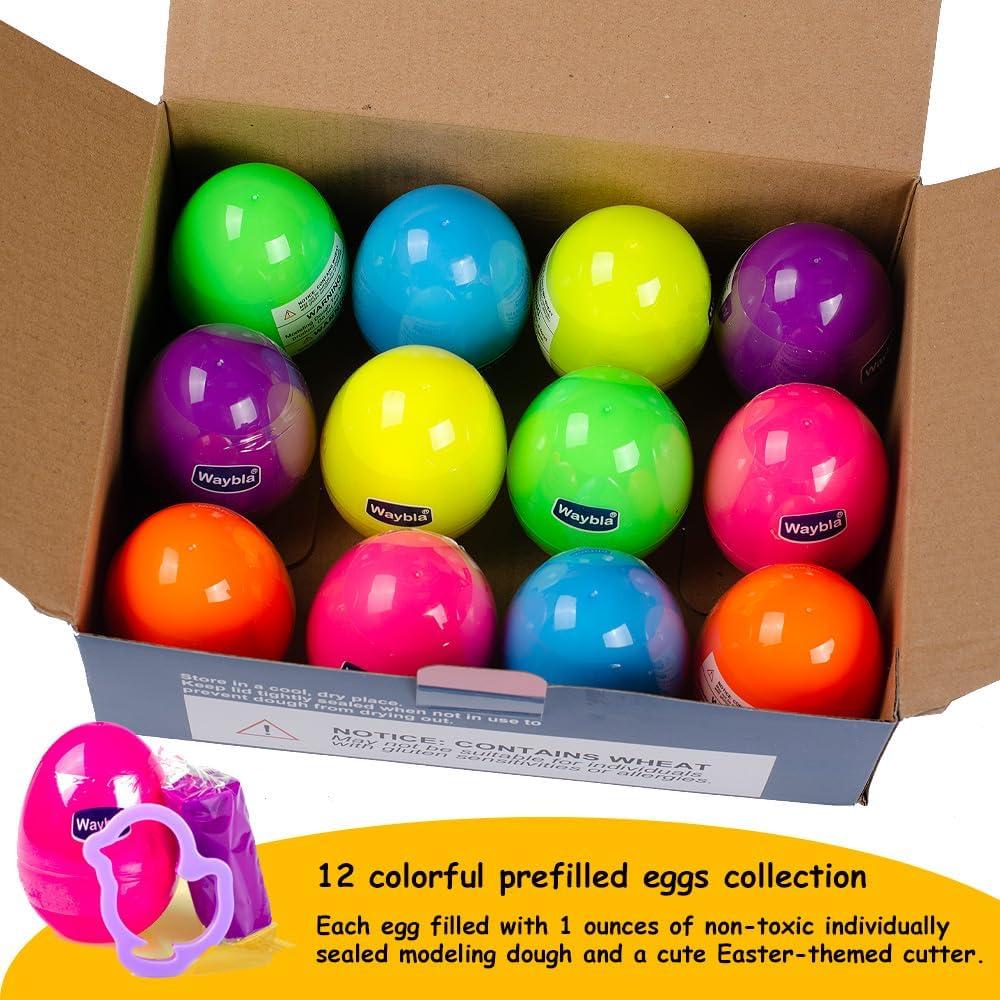 Paquete de 12 Huevos de Pascua Waybla con Masa para Modelar