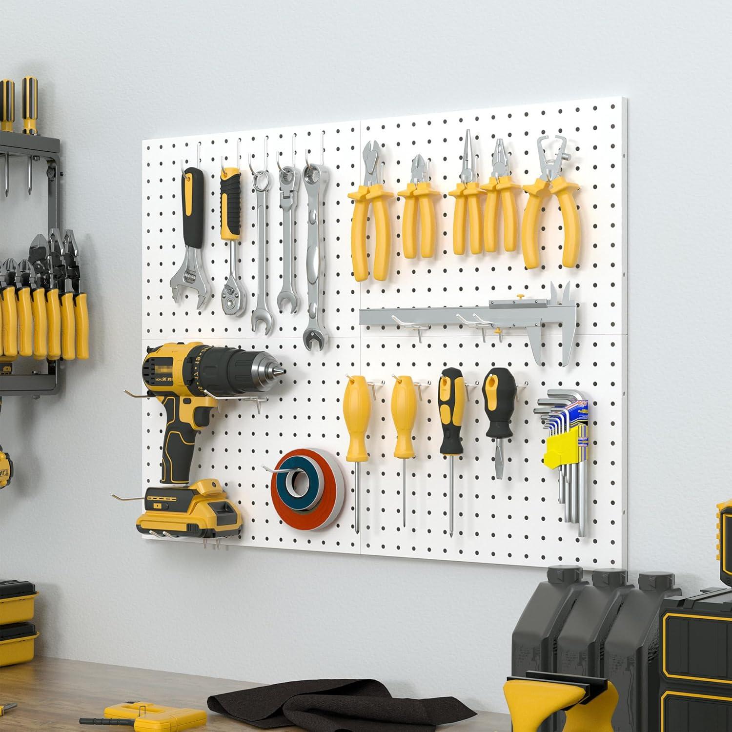 Tablero de Clavos de Metal Spampur 4 Pcs 40.64x30.48 cm Blanco