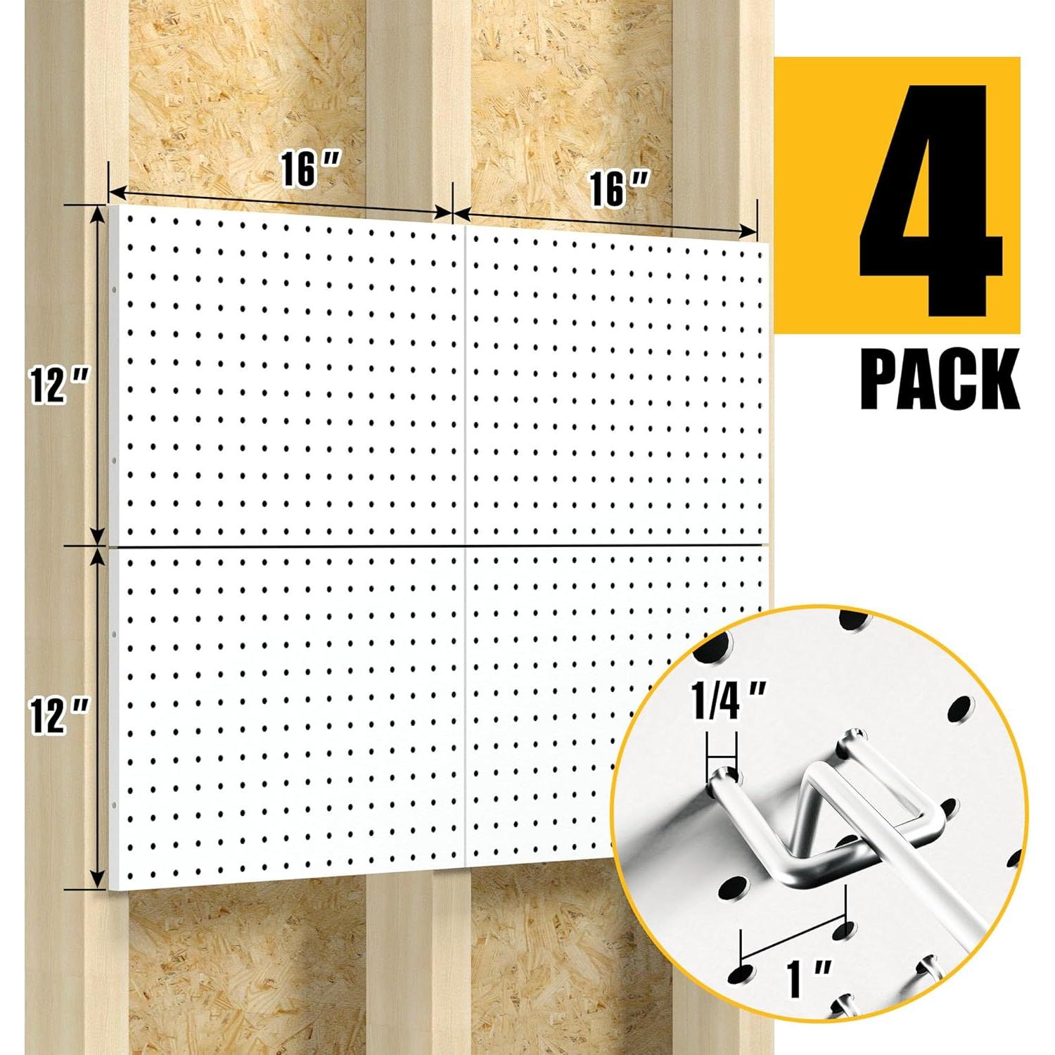 Tablero de Clavos de Metal Spampur 4 Pcs 40.64x30.48 cm Blanco