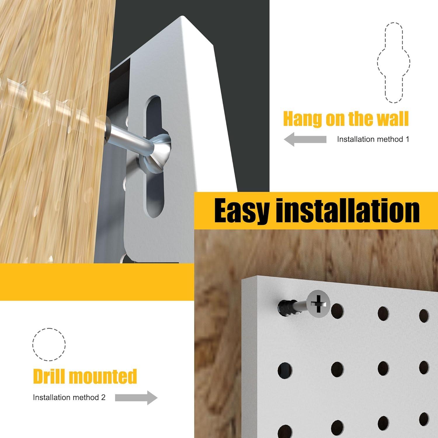 Tablero de Clavos de Metal Spampur 4 Pcs 40.64x30.48 cm Blanco