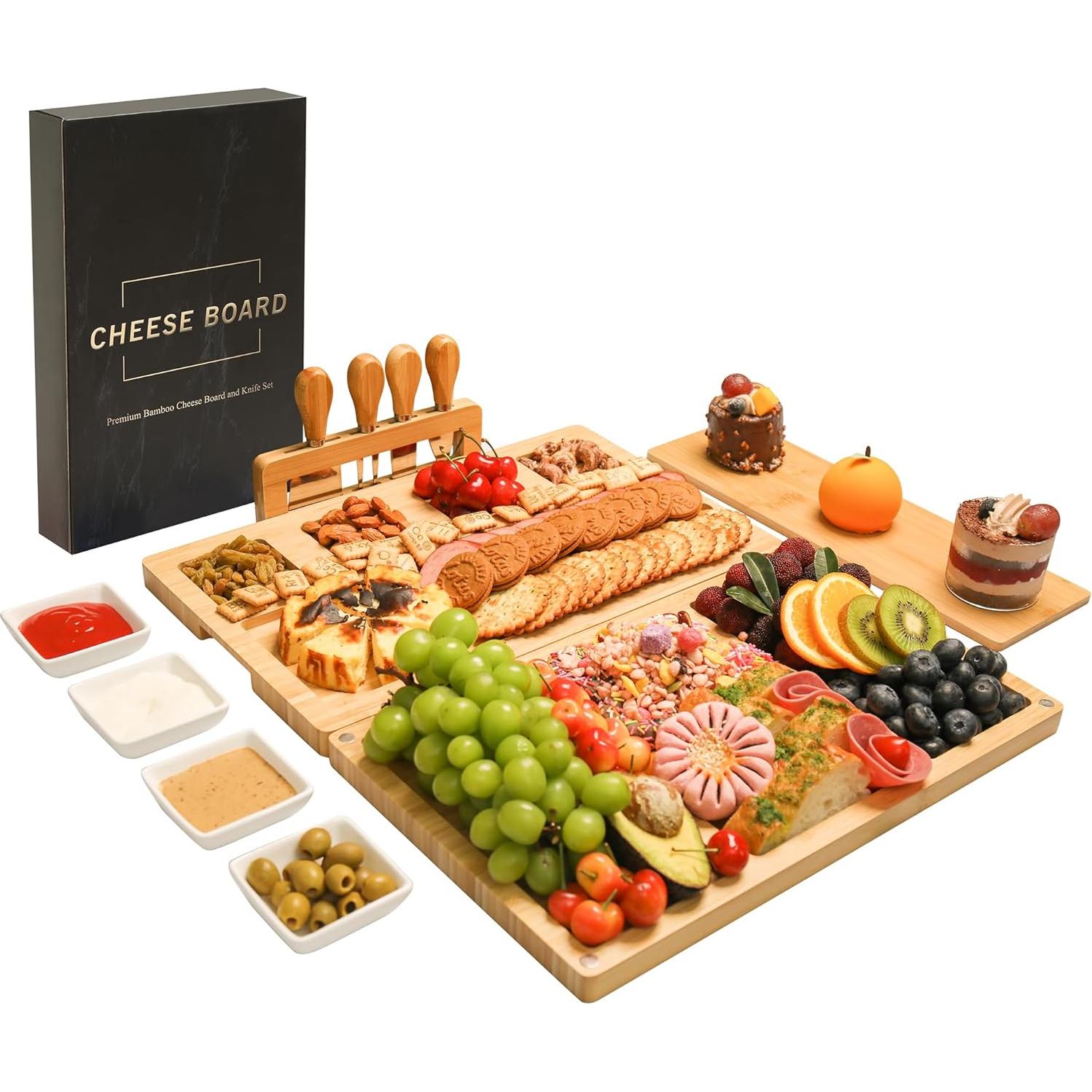 Juego de bandeja de charcutería drmvalg con cuchillos y cuencos