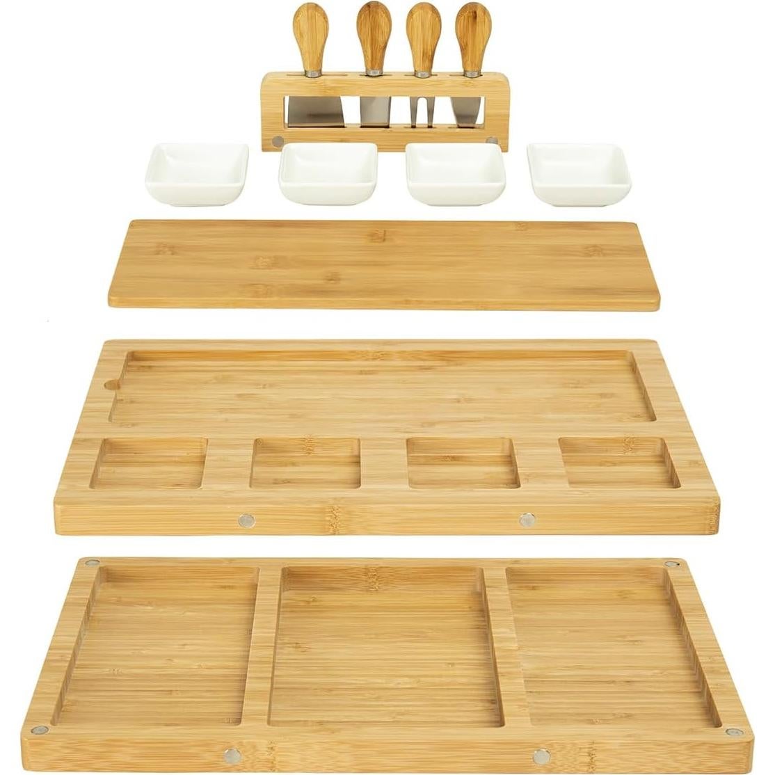 Juego de bandeja de charcutería drmvalg con cuchillos y cuencos