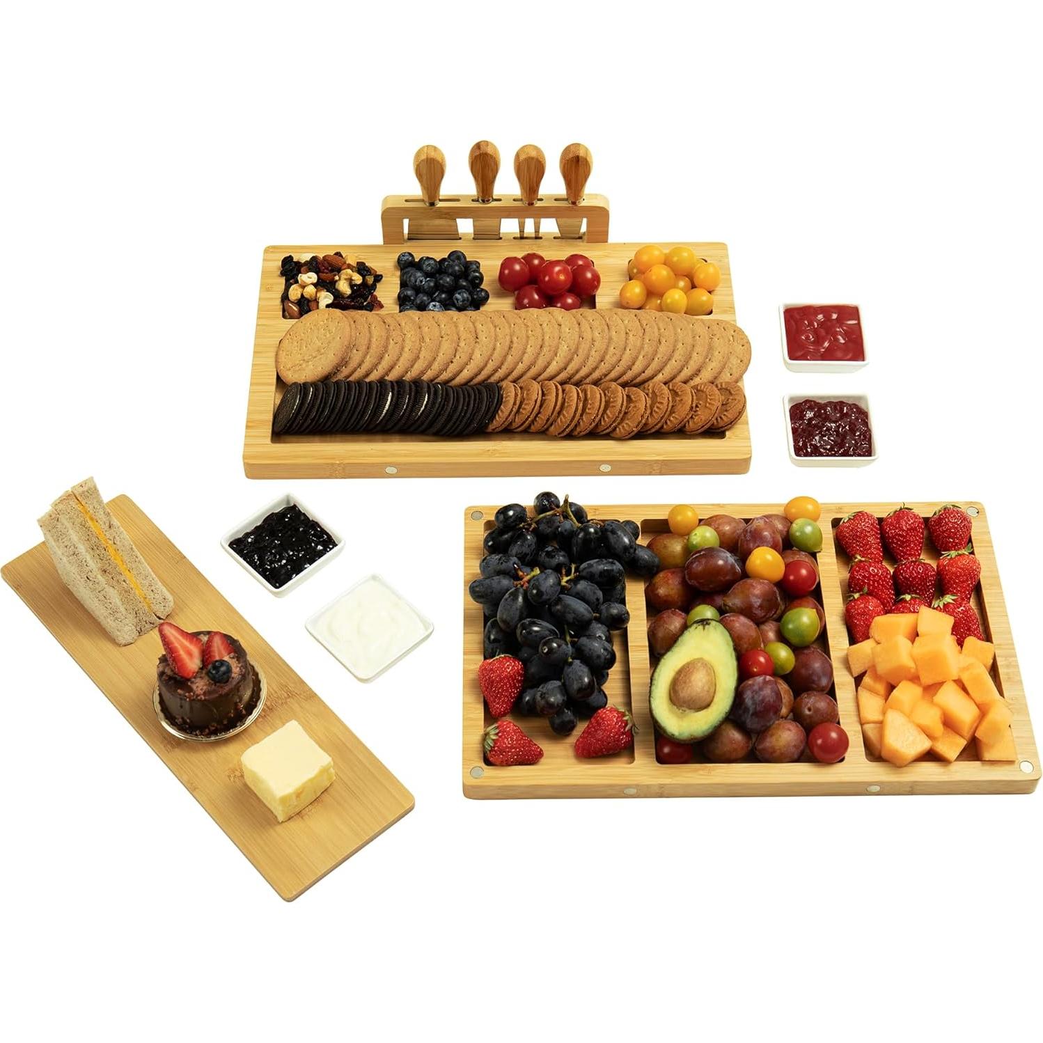 Juego de bandeja de charcutería drmvalg con cuchillos y cuencos