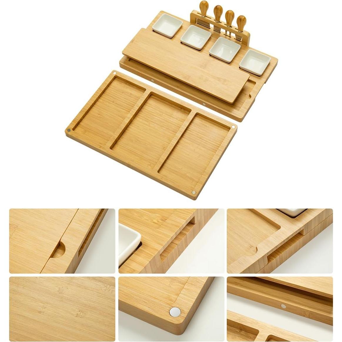 Juego de bandeja de charcutería drmvalg con cuchillos y cuencos