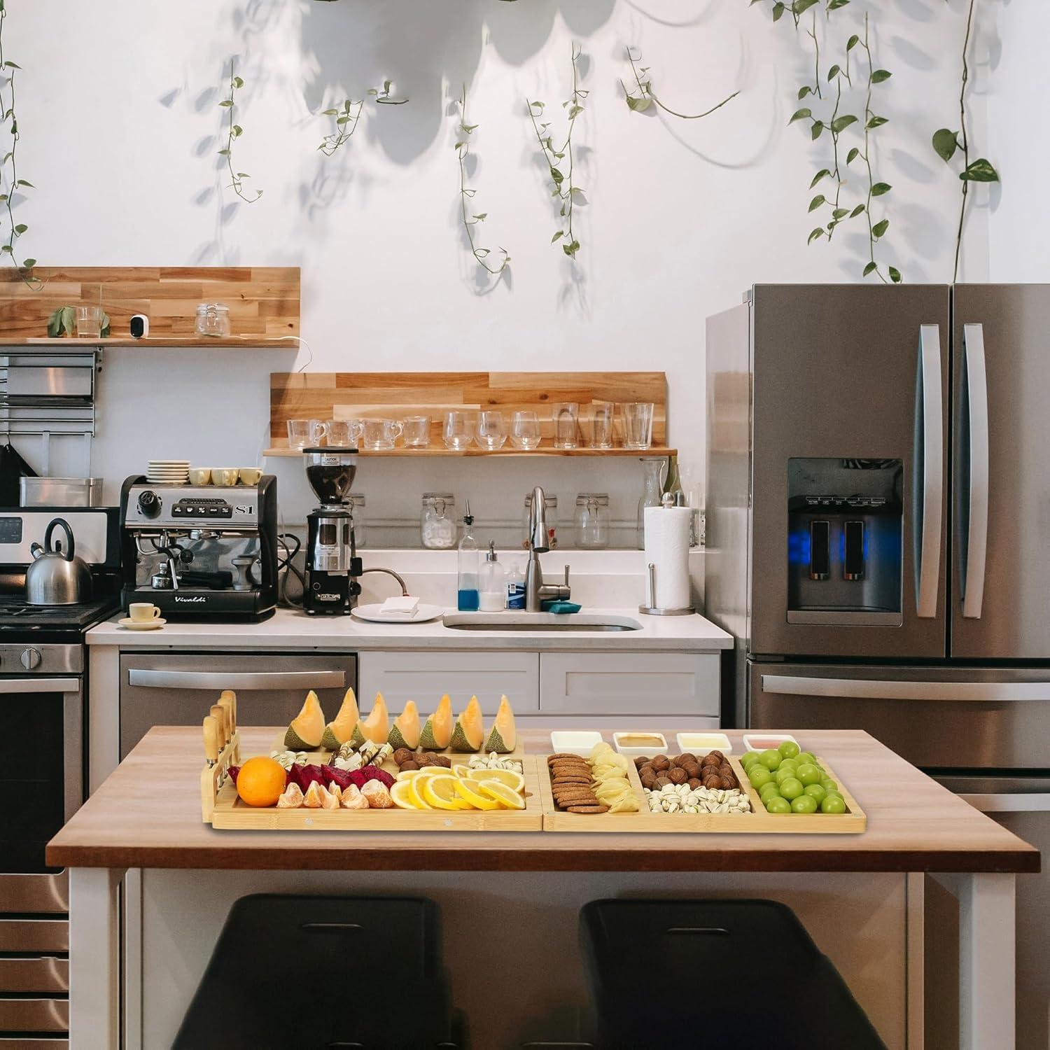 Juego de bandeja de charcutería drmvalg con cuchillos y cuencos