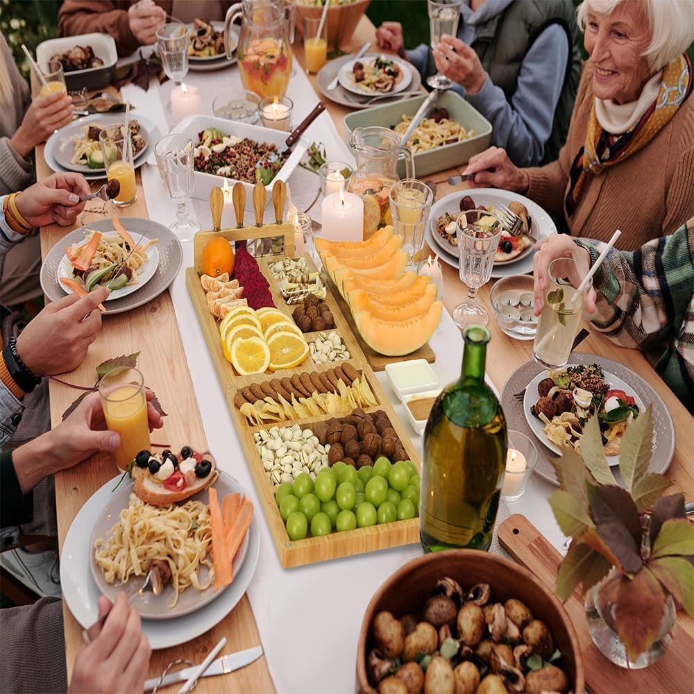 Juego de bandeja de charcutería drmvalg con cuchillos y cuencos