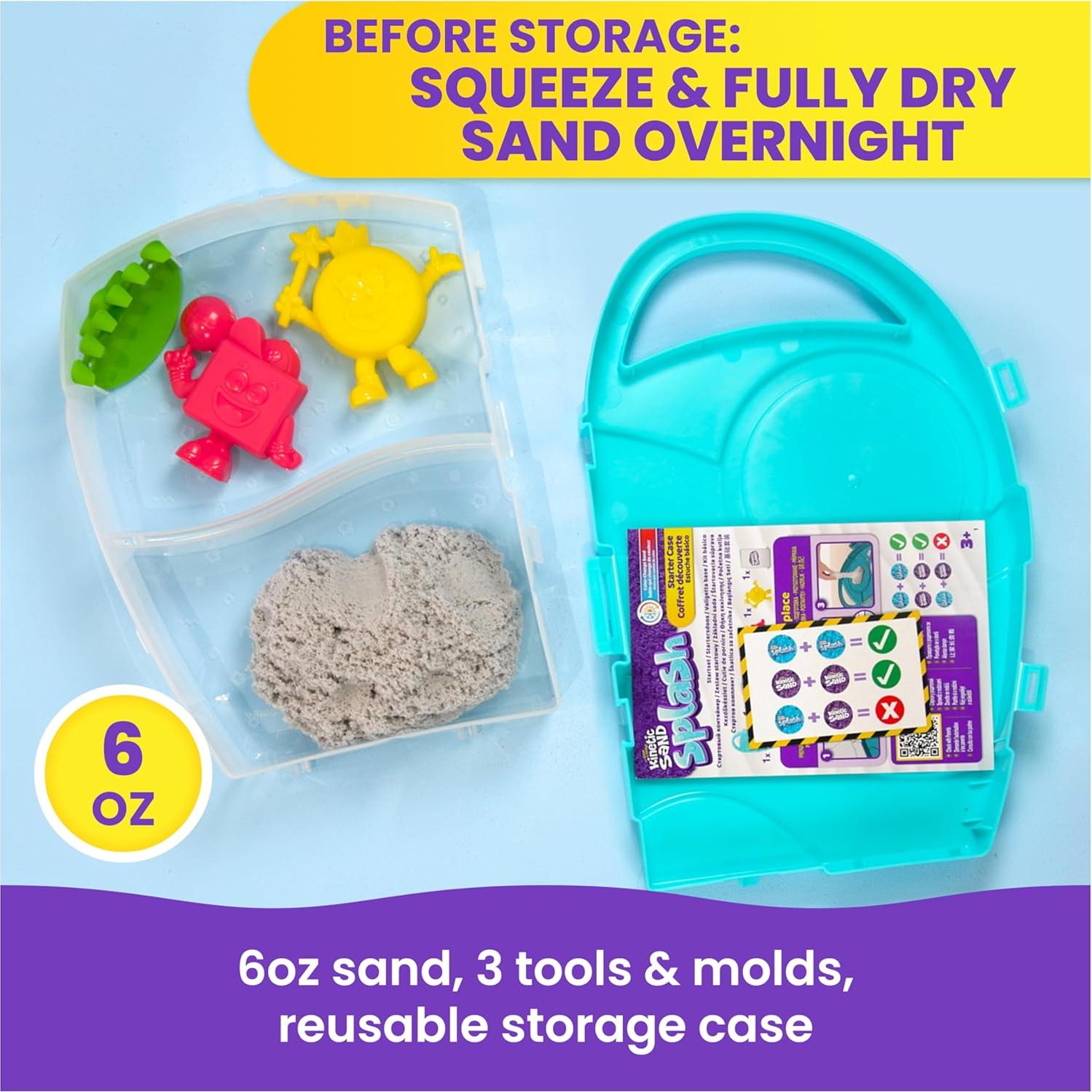 Kinetic Sand Splash 170g - Estuche Inicio con 3 Moldes