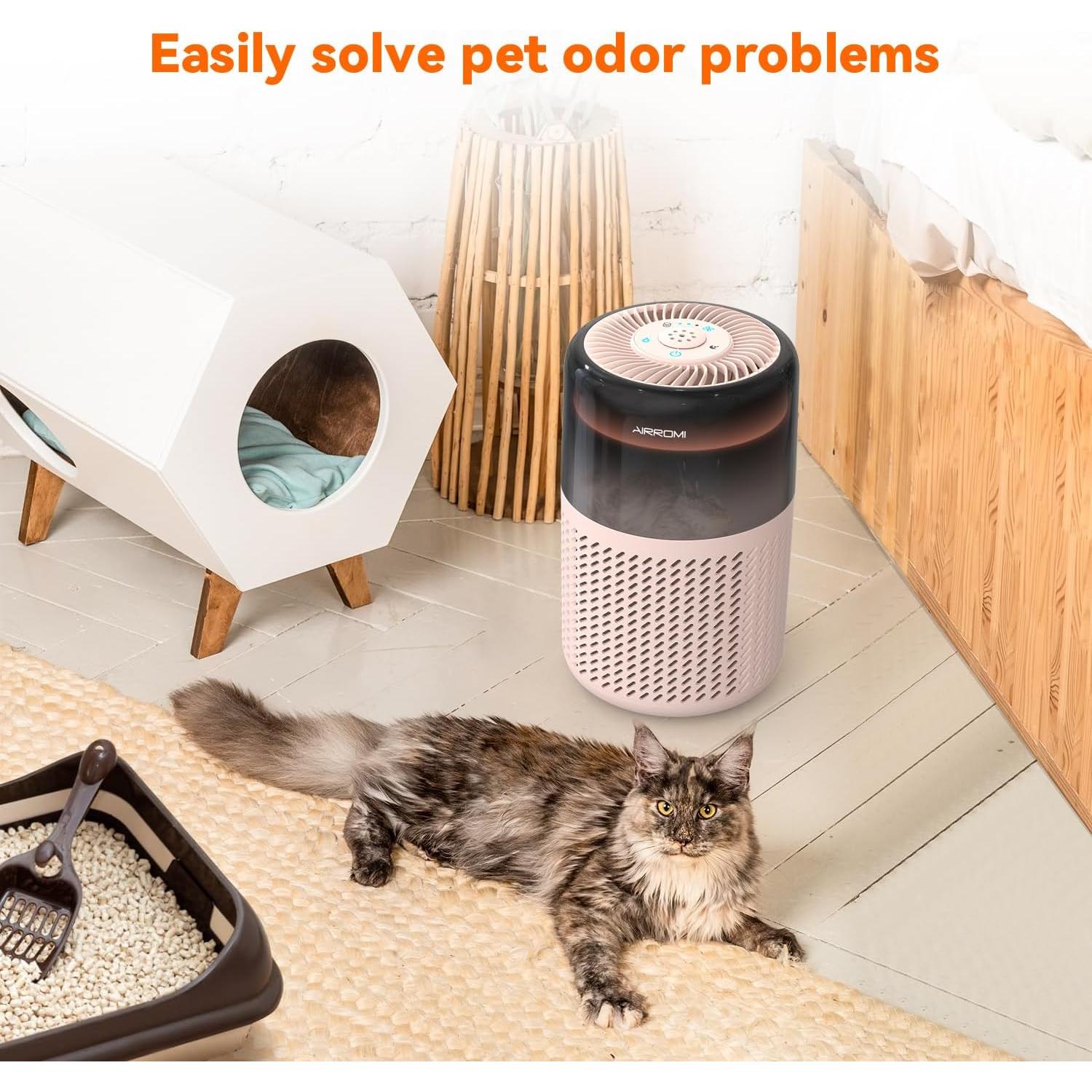 Purificador de Aire AIRROMI A2005 Beige, Filtro HEPA, 51 m²