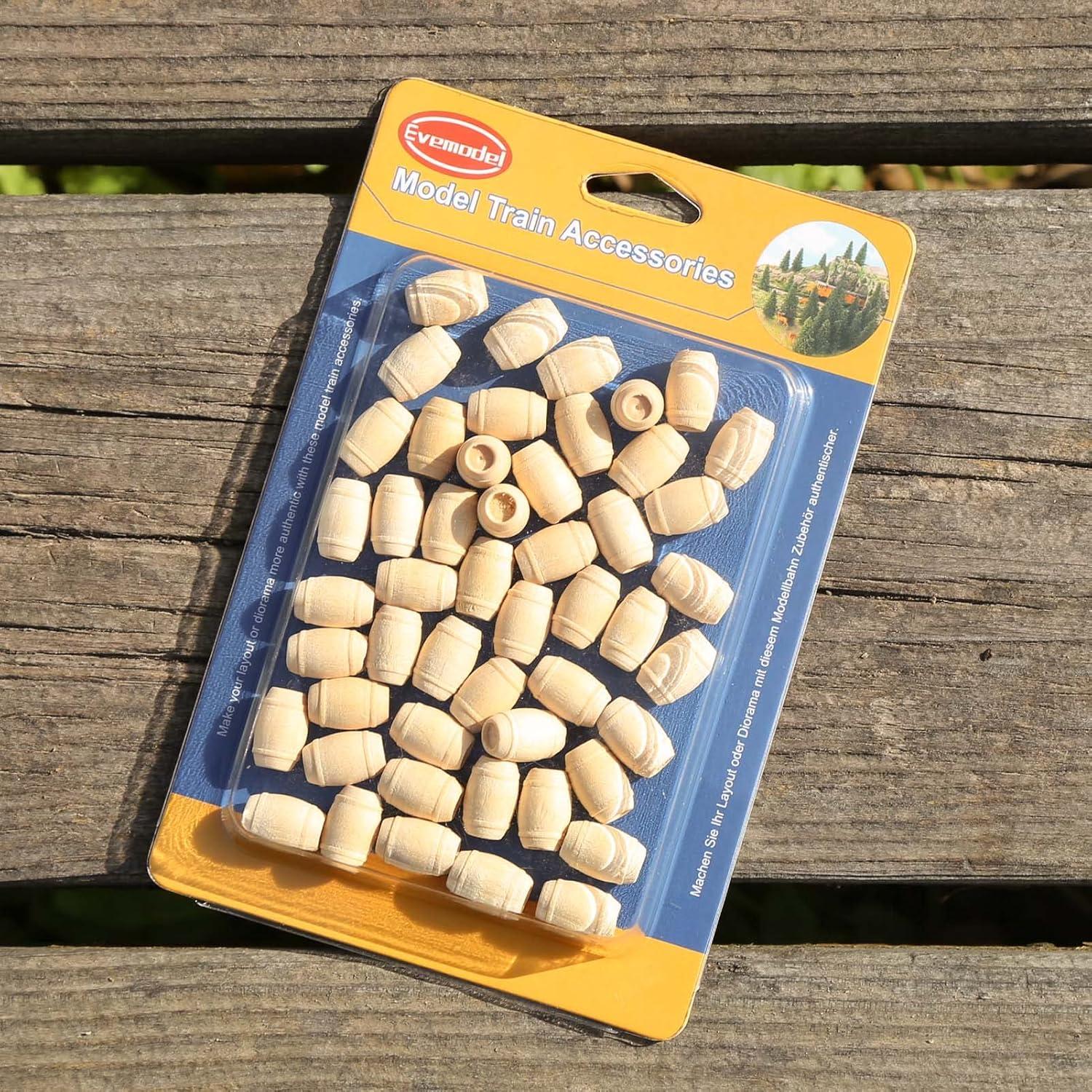 Barriles de Madera 50pcs EVEMODEL 13.8mm Escala HO OO