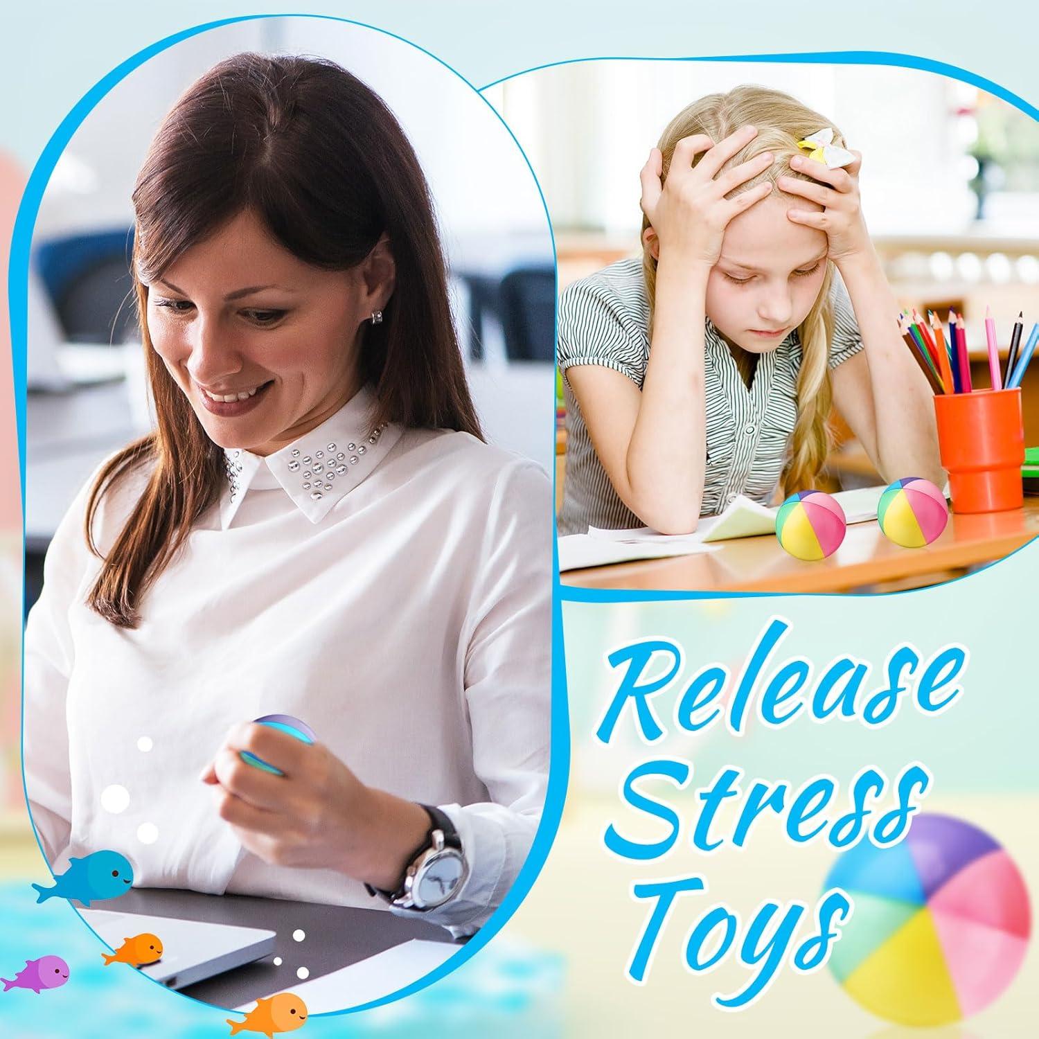 Jerify 24 Pelotas de Estrés Arcoíris 6.3 cm Espuma PU