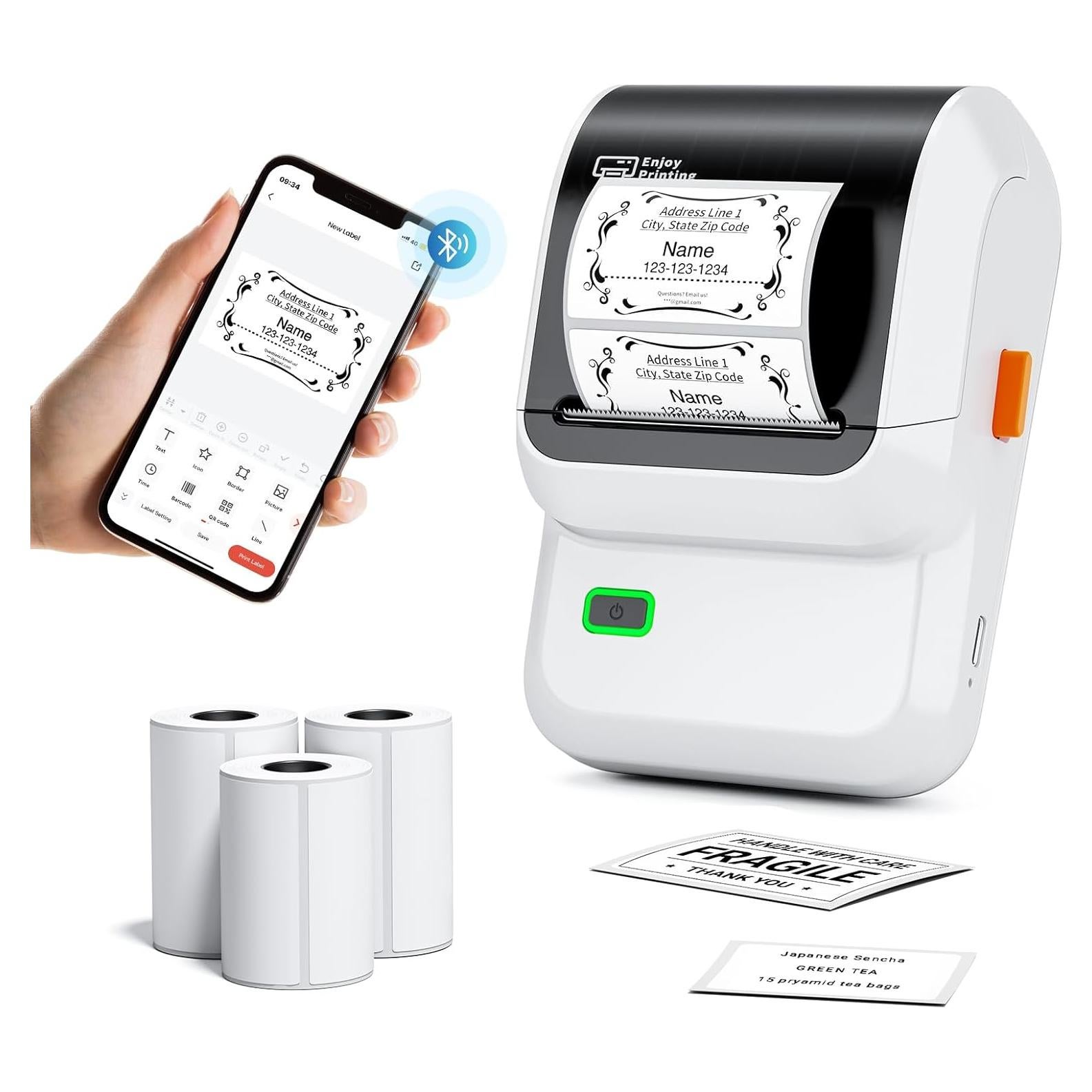 Impresora de Etiquetas Ponek M100 Bluetooth con 3 Rollos 40x30mm