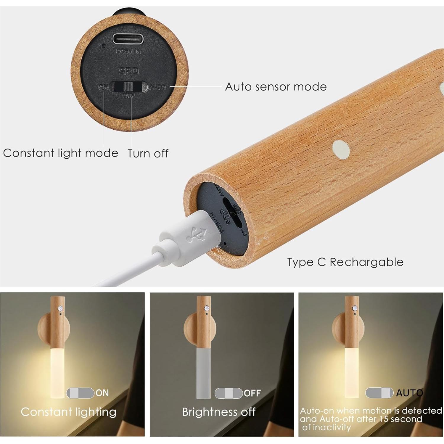 Aplique de Pared Montford Recargable con Sensor de Movimiento