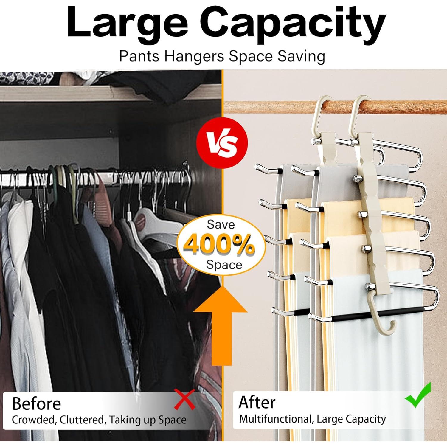 Perchas para Pantalones AUFETQ - Paquete de 2 Antideslizantes