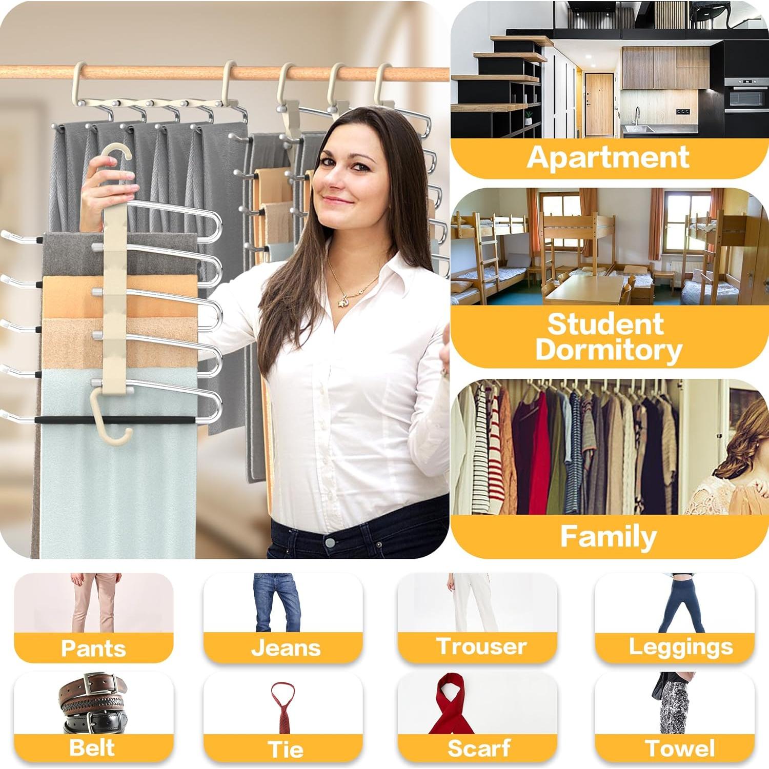 Perchas para Pantalones AUFETQ - Paquete de 2 Antideslizantes