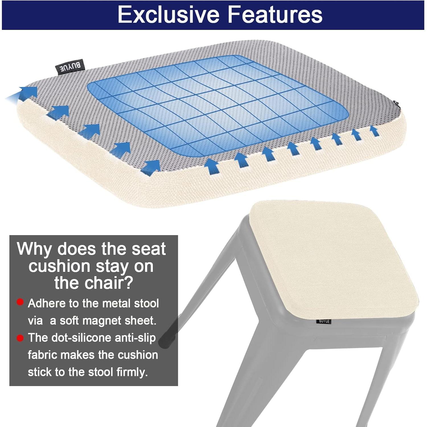 Cojín Antideslizante Beige BUYUE para Taburete Cuadrado 27.94 cm