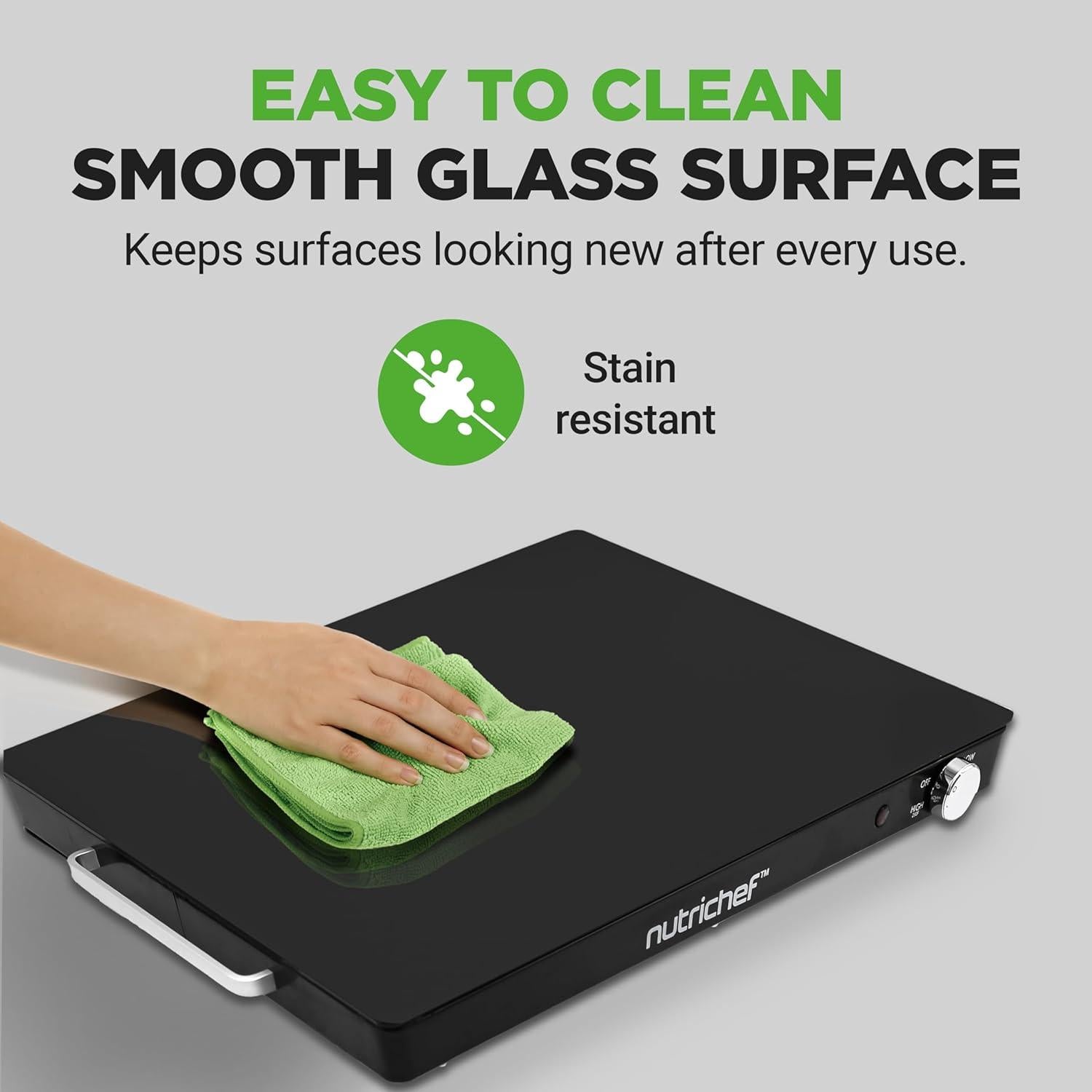 Bandeja Calentadora Eléctrica NutriChef 53.8x41.9cm Negra