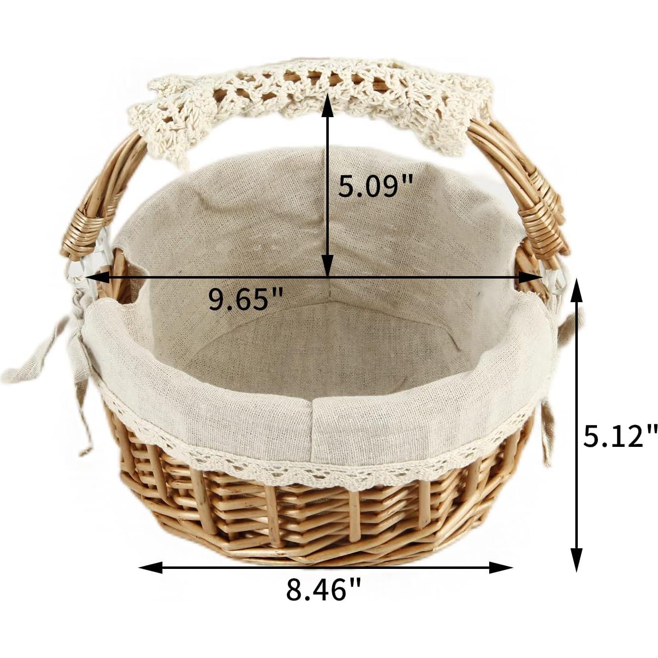 Cesta de Mimbre SHCMSADO con Asas 25x22x12.5 cm Beige