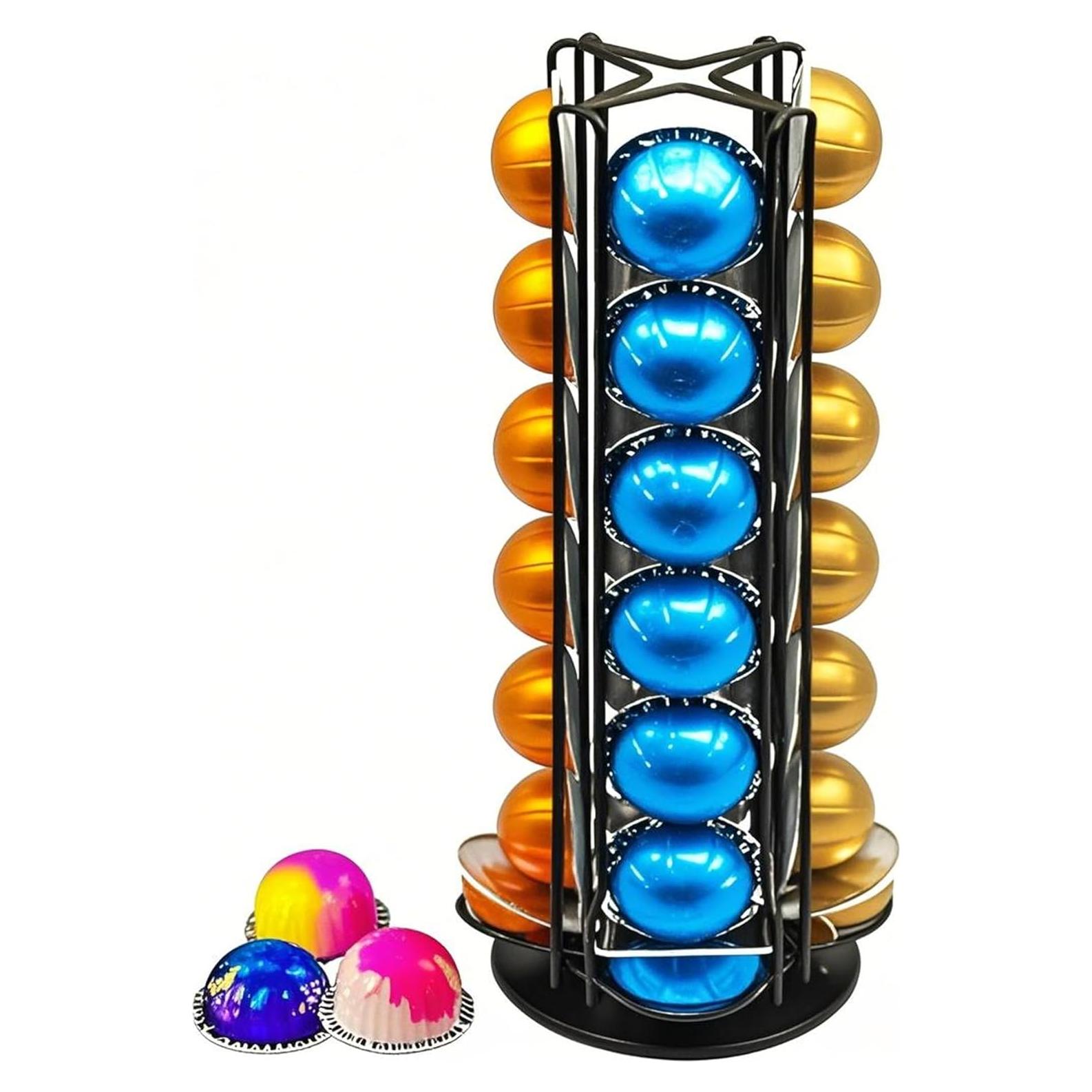 Soporte giratorio para 28 cápsulas Nespresso Meelio negro