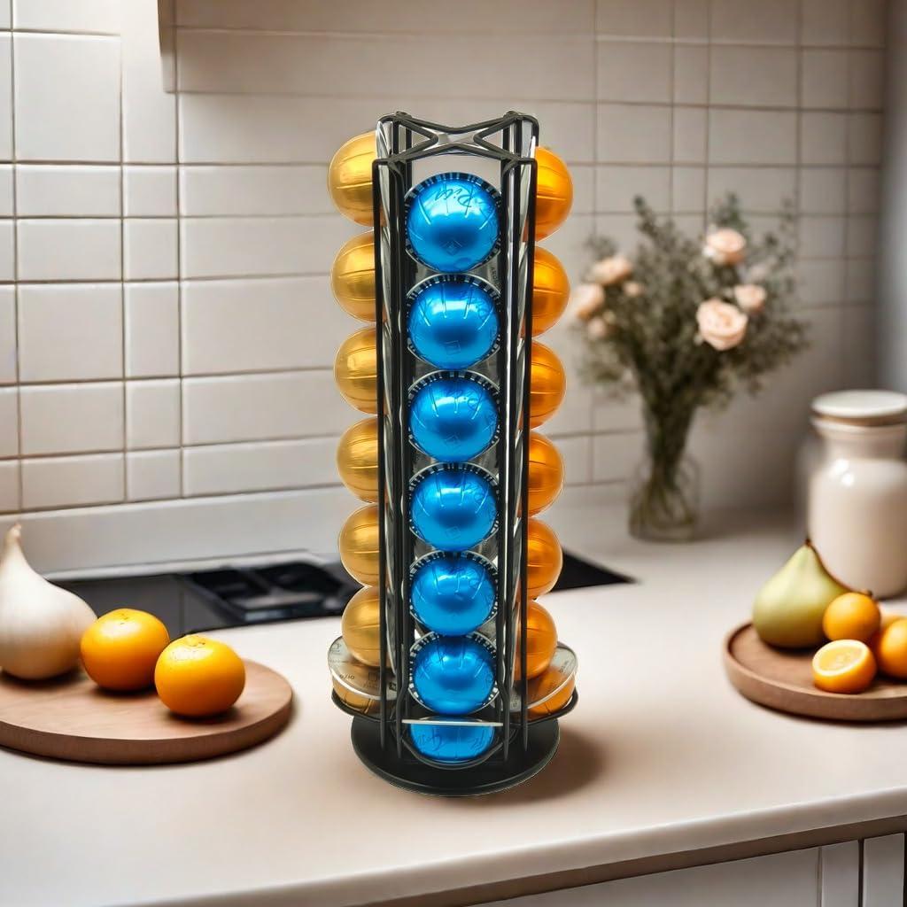 Soporte giratorio para 28 cápsulas Nespresso Meelio negro