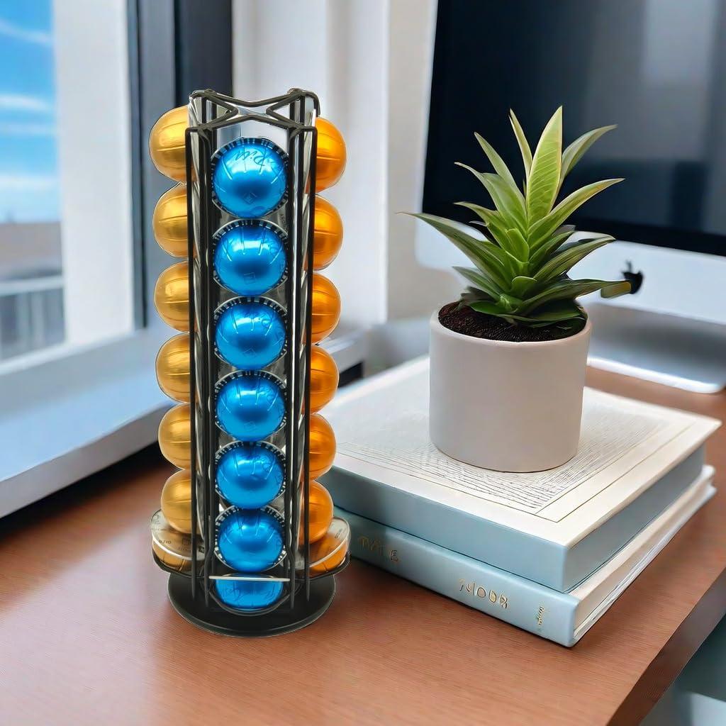 Soporte giratorio para 28 cápsulas Nespresso Meelio negro