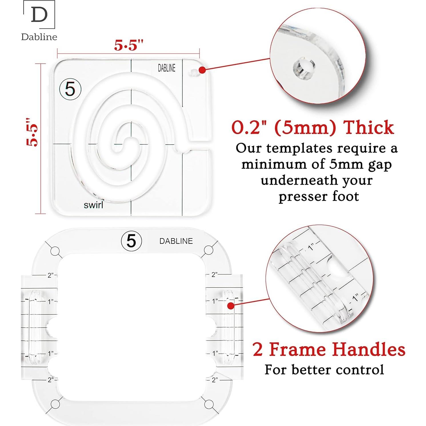 Conjunto de Plantillas de Acolchado Dabline 13 PCs - Acrílico
