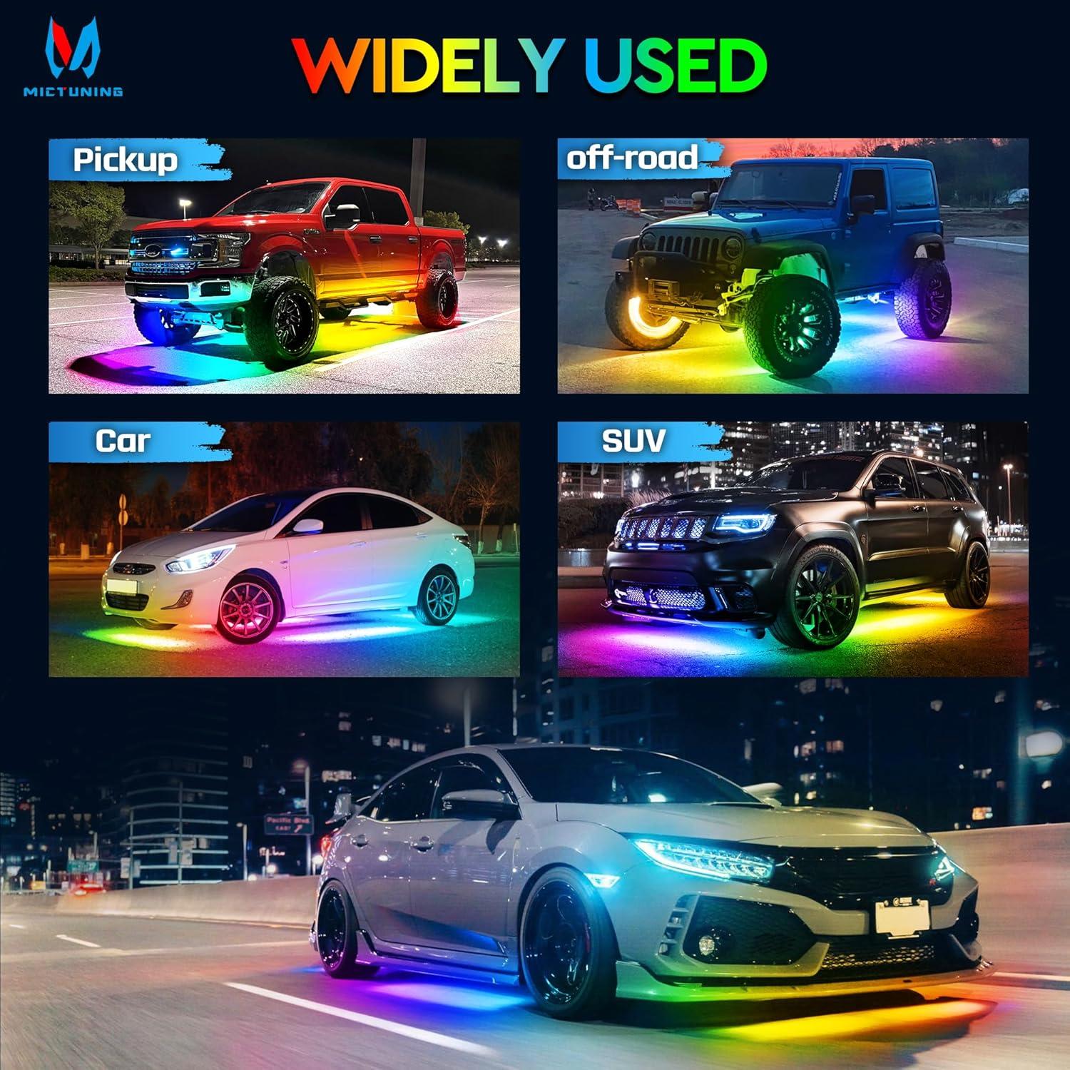 Kit de Barra de Luz Subterránea MICTUNING N8 RGB+IC 8Pcs