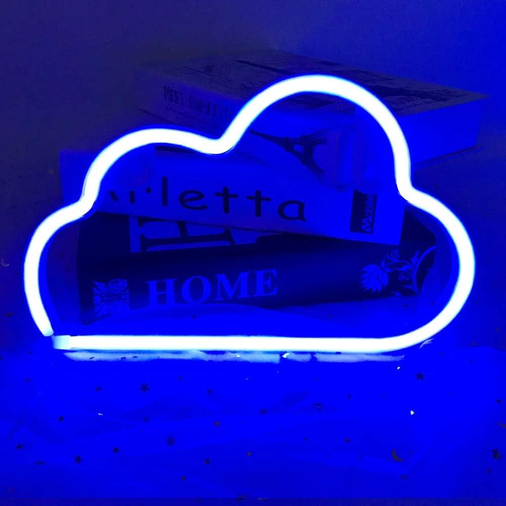 Luz Neón Nube BeMoment LED Decorativa Azul 30x19 cm
