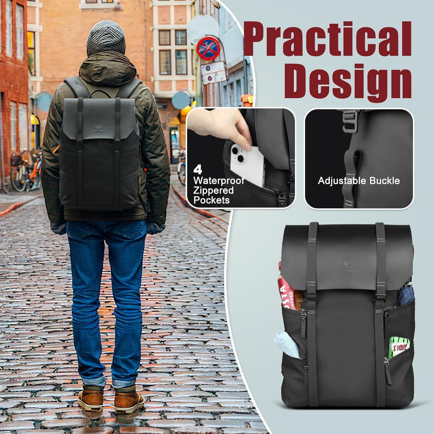 Mochila HK Impermeable para Laptop 15.6" Negra 18L