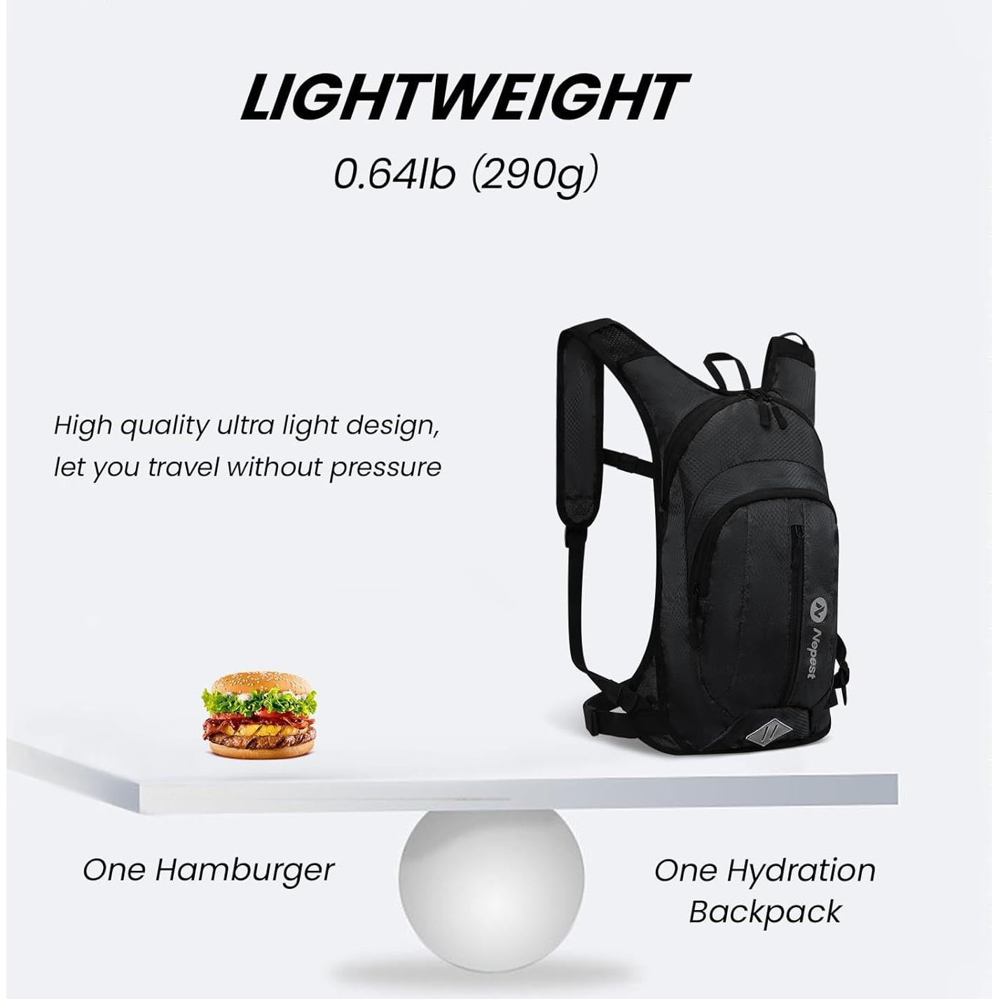 Mochila de Hidratación Nepest 2L Unisex para Senderismo y Ciclismo