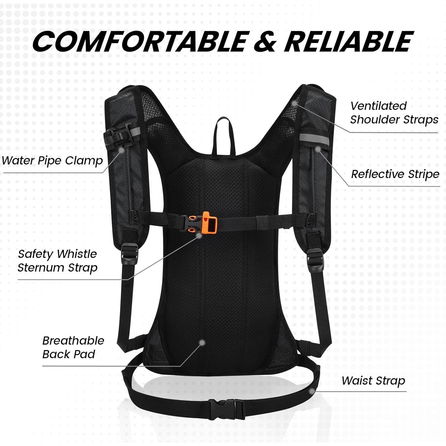 Mochila de Hidratación Nepest 2L Unisex para Senderismo y Ciclismo