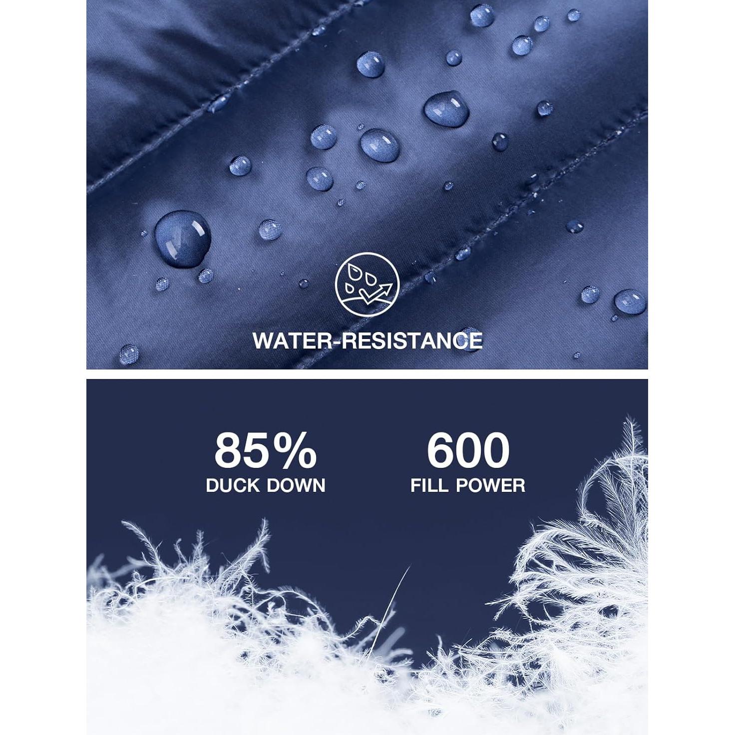 Chaqueta de Plumas CAMEL CROWN Mujer Plegable Azul Ligera Impermeable