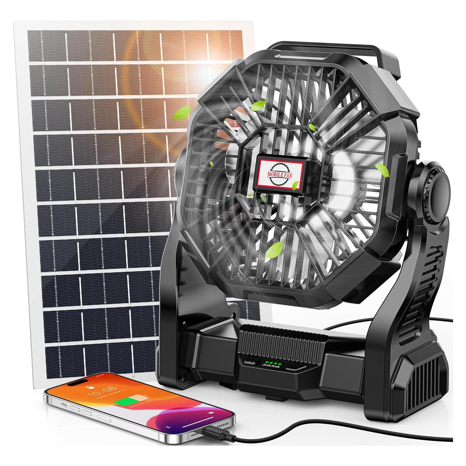 Ventilador Solar Art In Real 10400mAh con Linterna LED 10W
