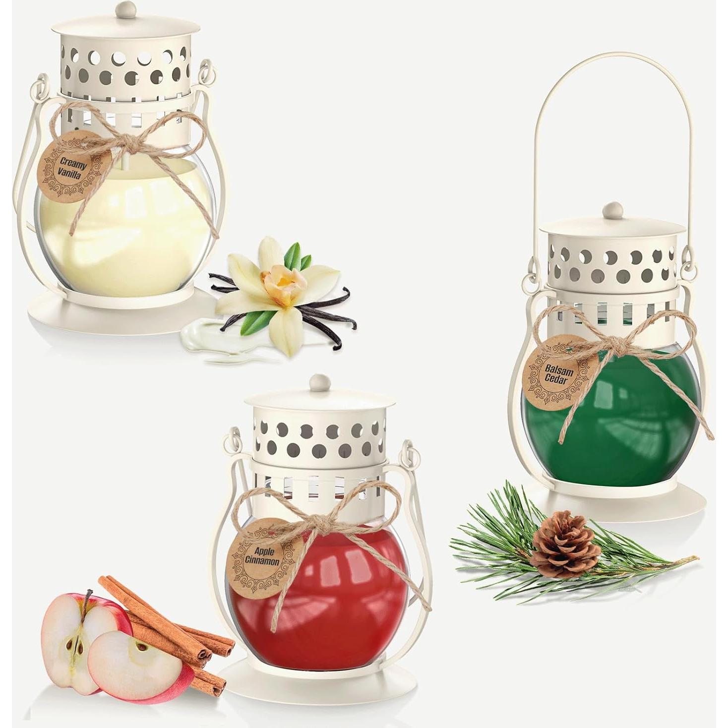Conjunto de 3 Velas Aromáticas Funxim - Cedro, Canela, Vainilla