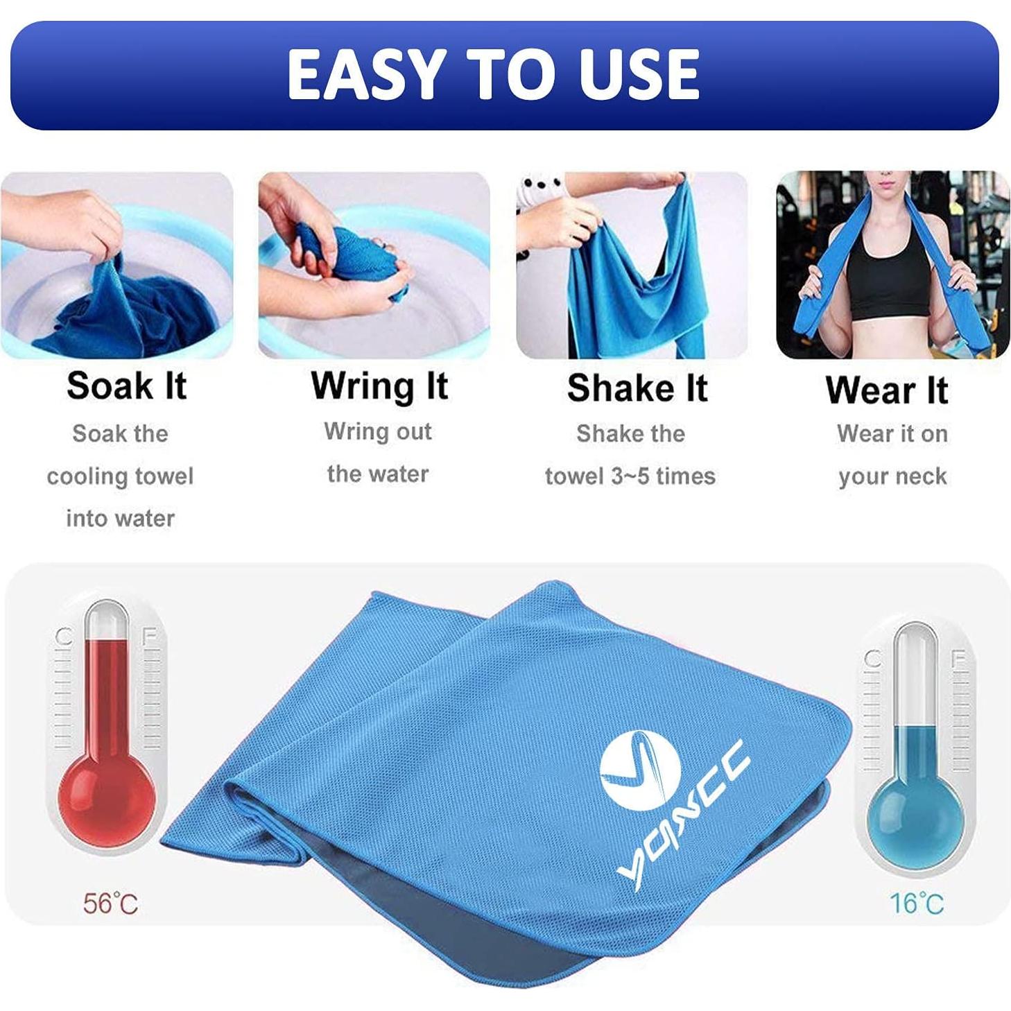 Toallas Enfriadoras YQXCC 8 Piezas Microfibra 119x30cm