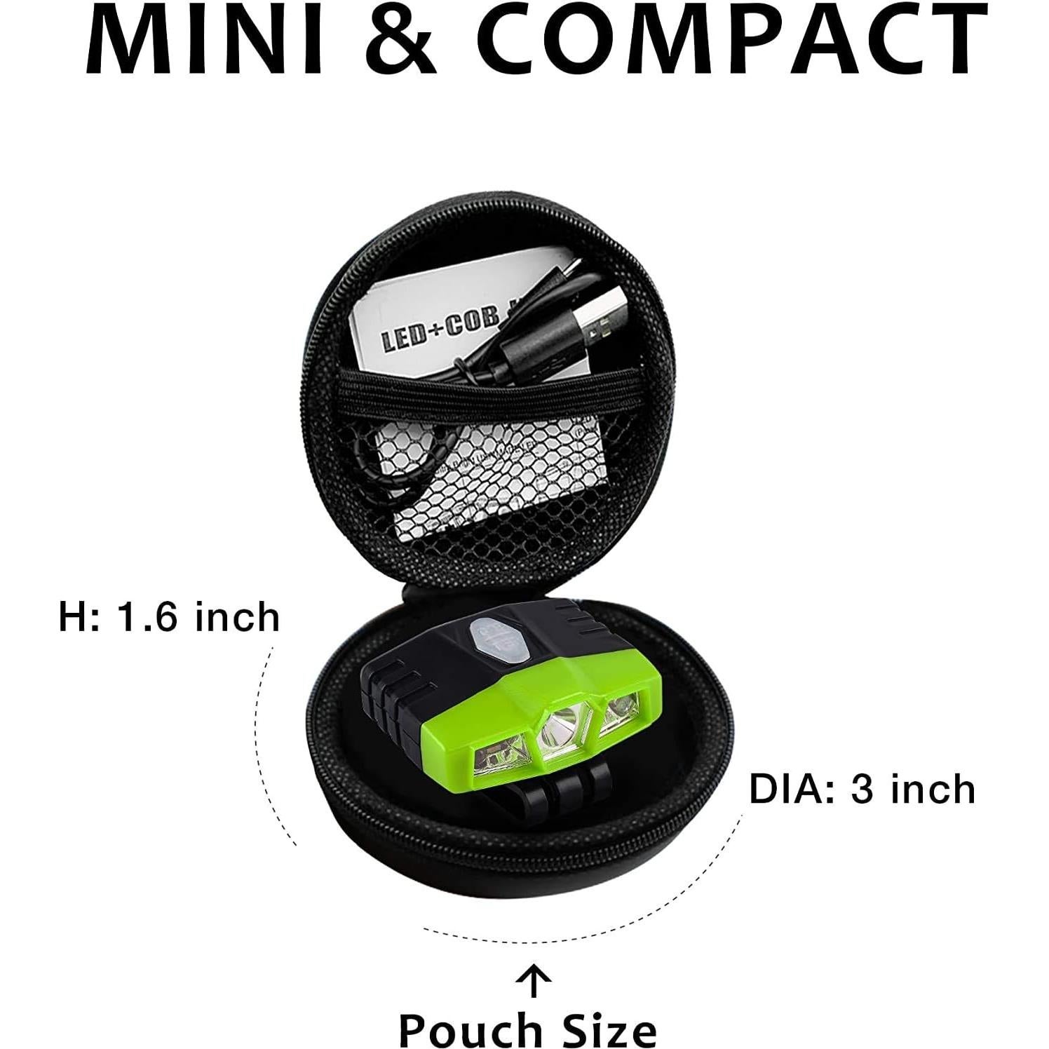 Luz de Clip LED CREE Verde Recargable para Gorra - 6 Modos