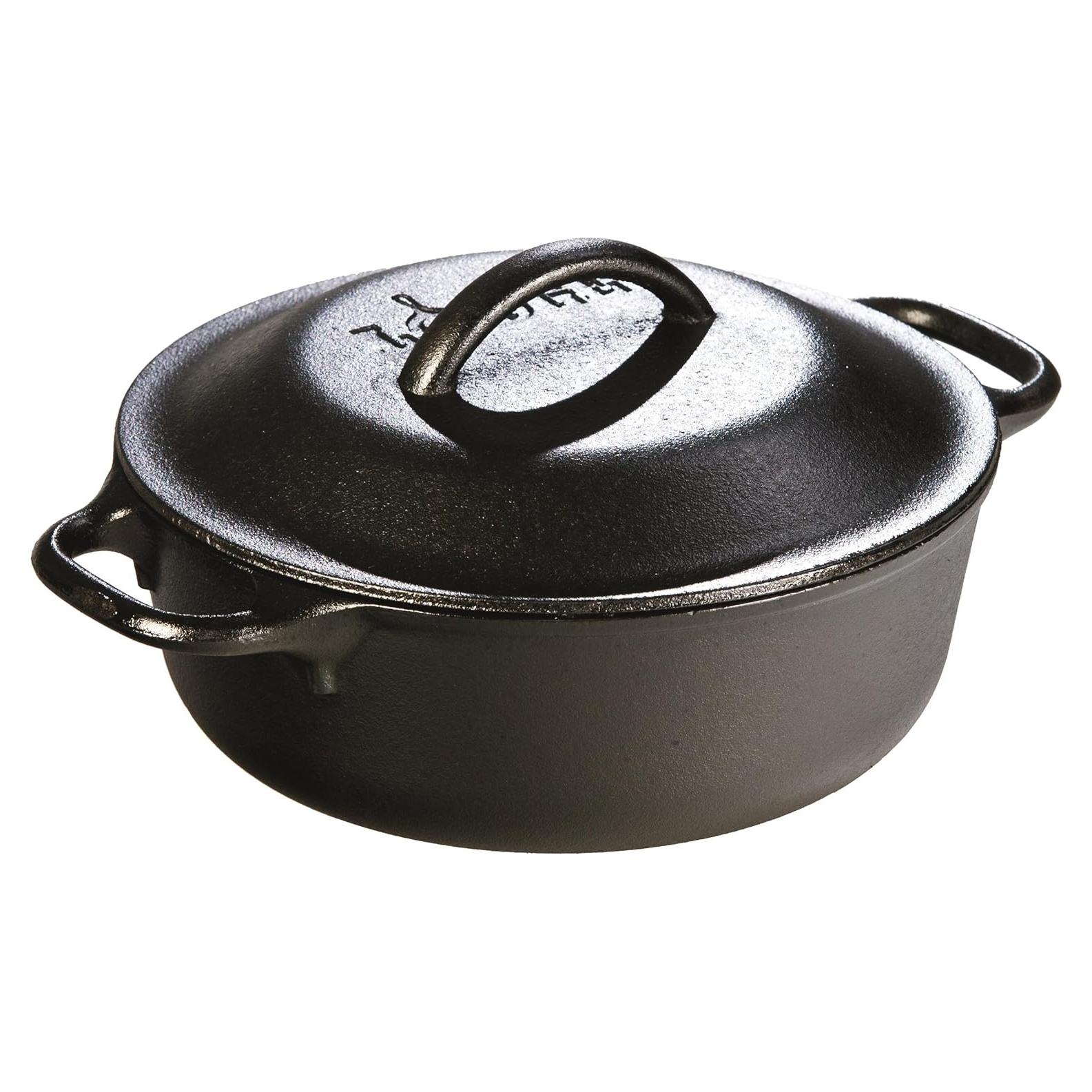 Olla de Hierro Fundido Lodge 2 Cuartos Pre-Sazonada con Tapa