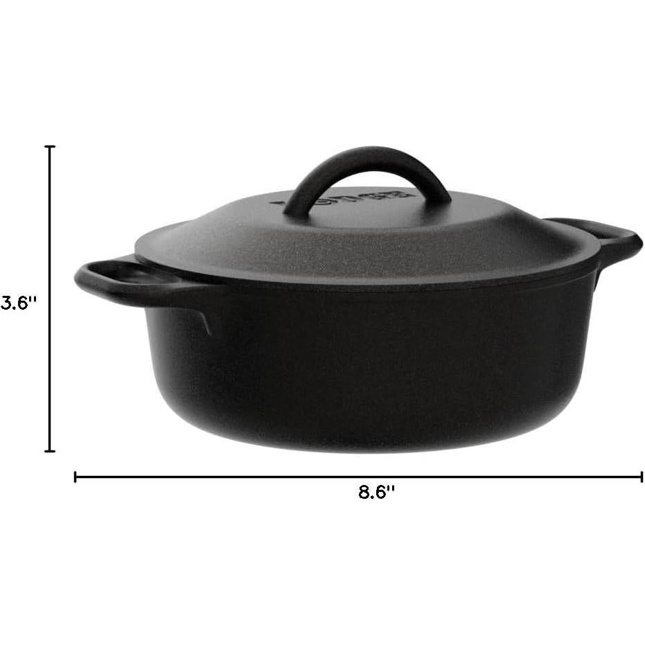 Olla de Hierro Fundido Lodge 2 Cuartos Pre-Sazonada con Tapa