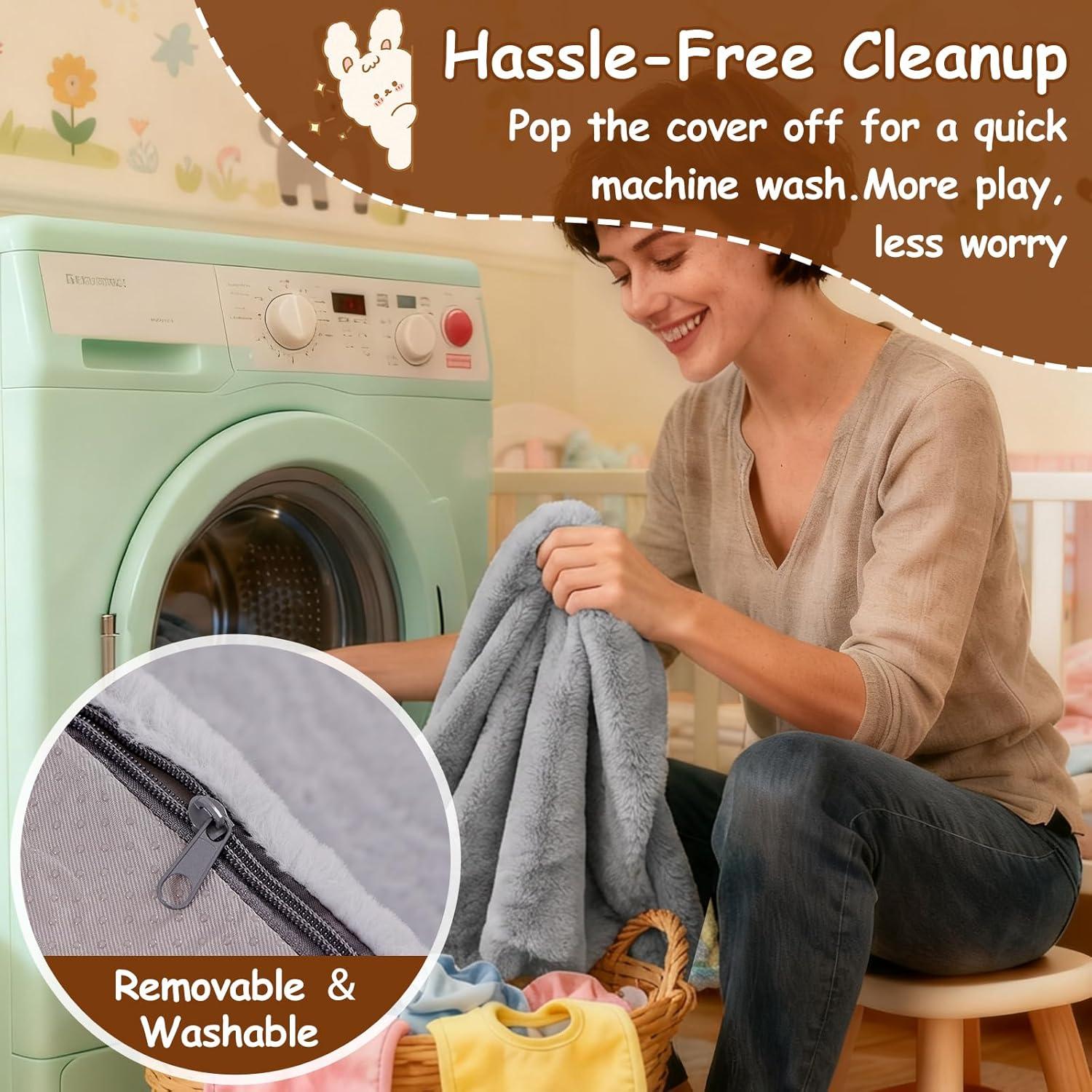 Sofá Cama Plegable Givjoy para Niños con Almohada - Gris