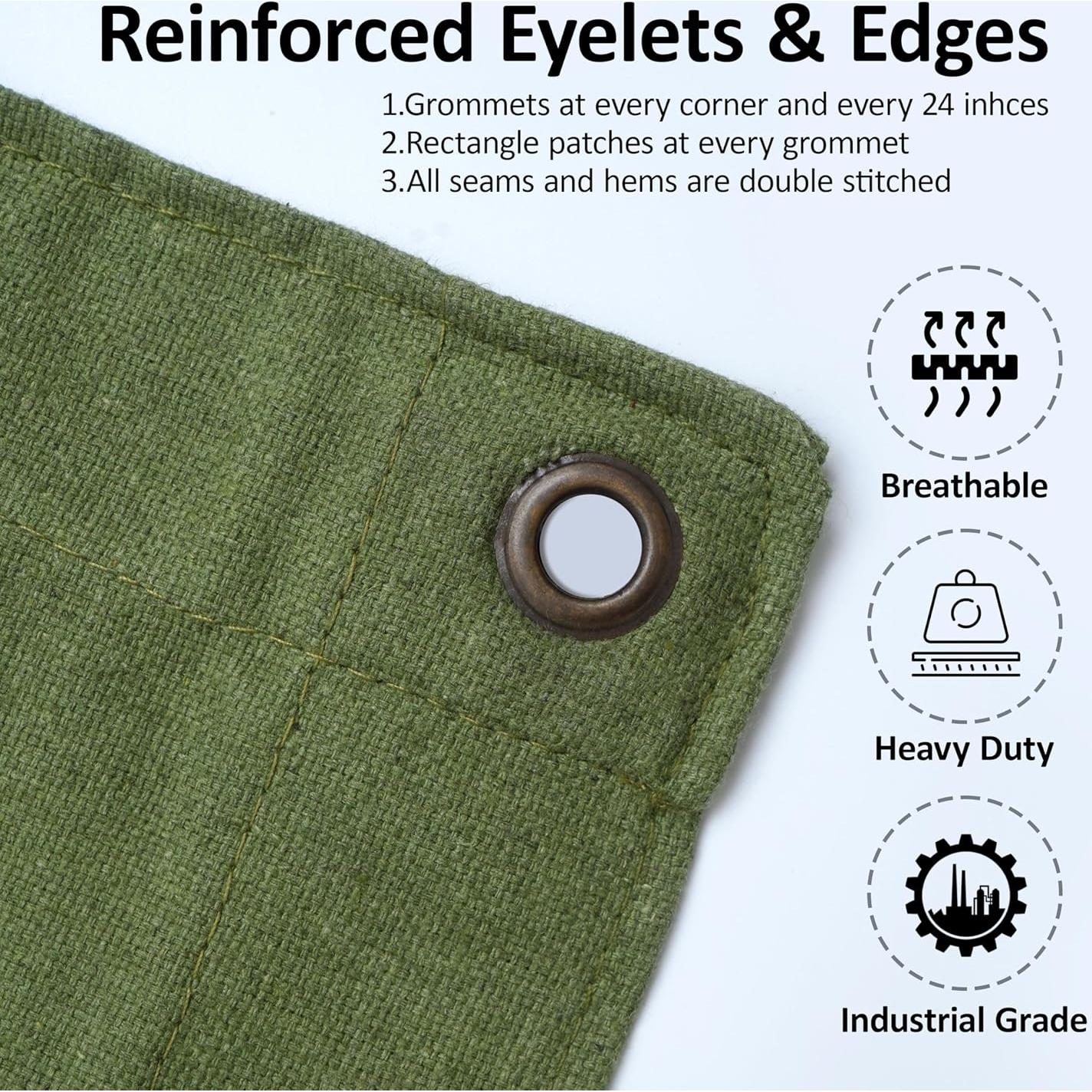 Lona Resistente Zuperia 1.52x2.13m Verde Oliva con Ojetes