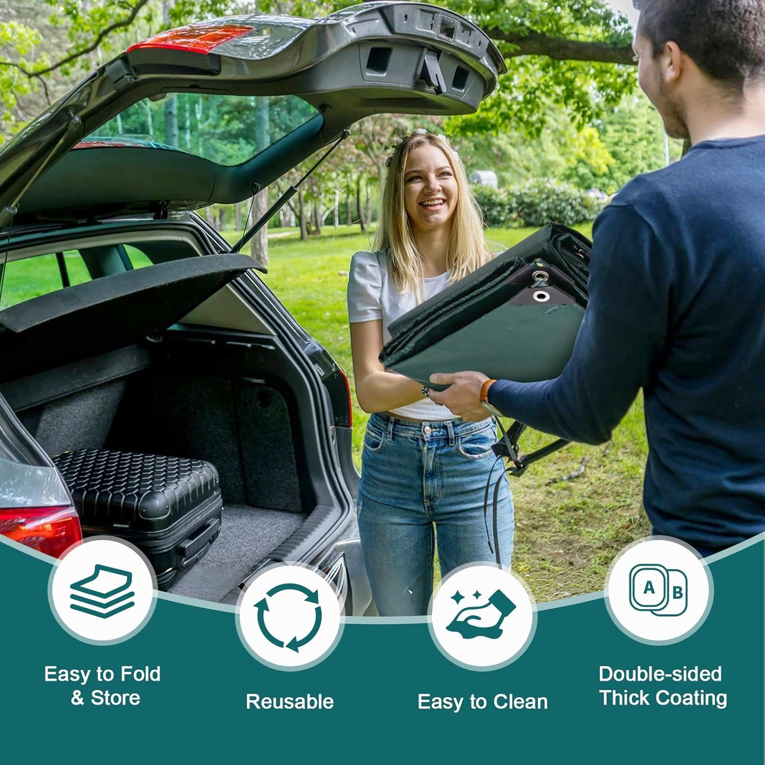 Lona Resistente al Agua CSCRI 3.05x3.66m Verde/Marrón