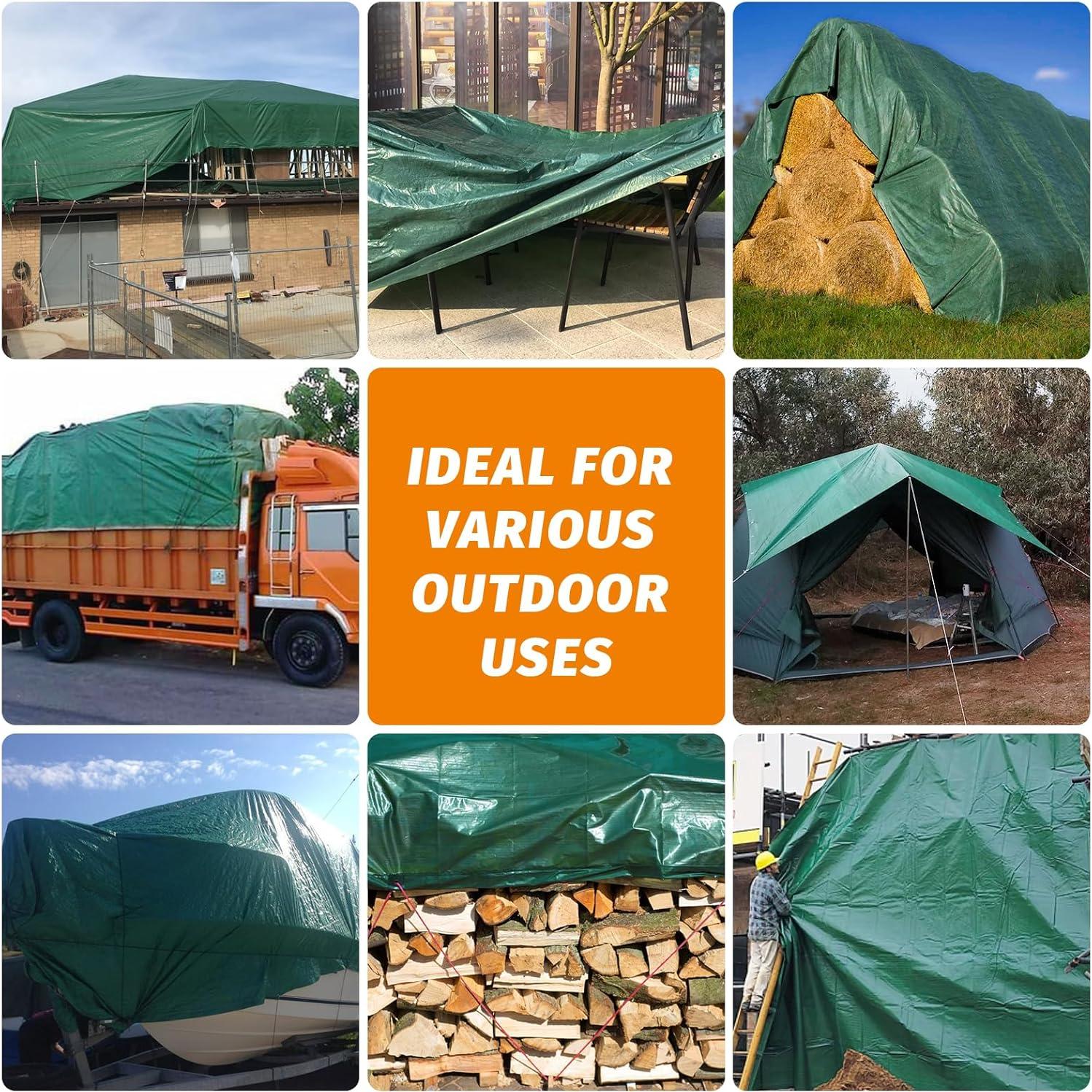 Lona Resistente al Agua CSCRI 3.05x3.66m Verde/Marrón