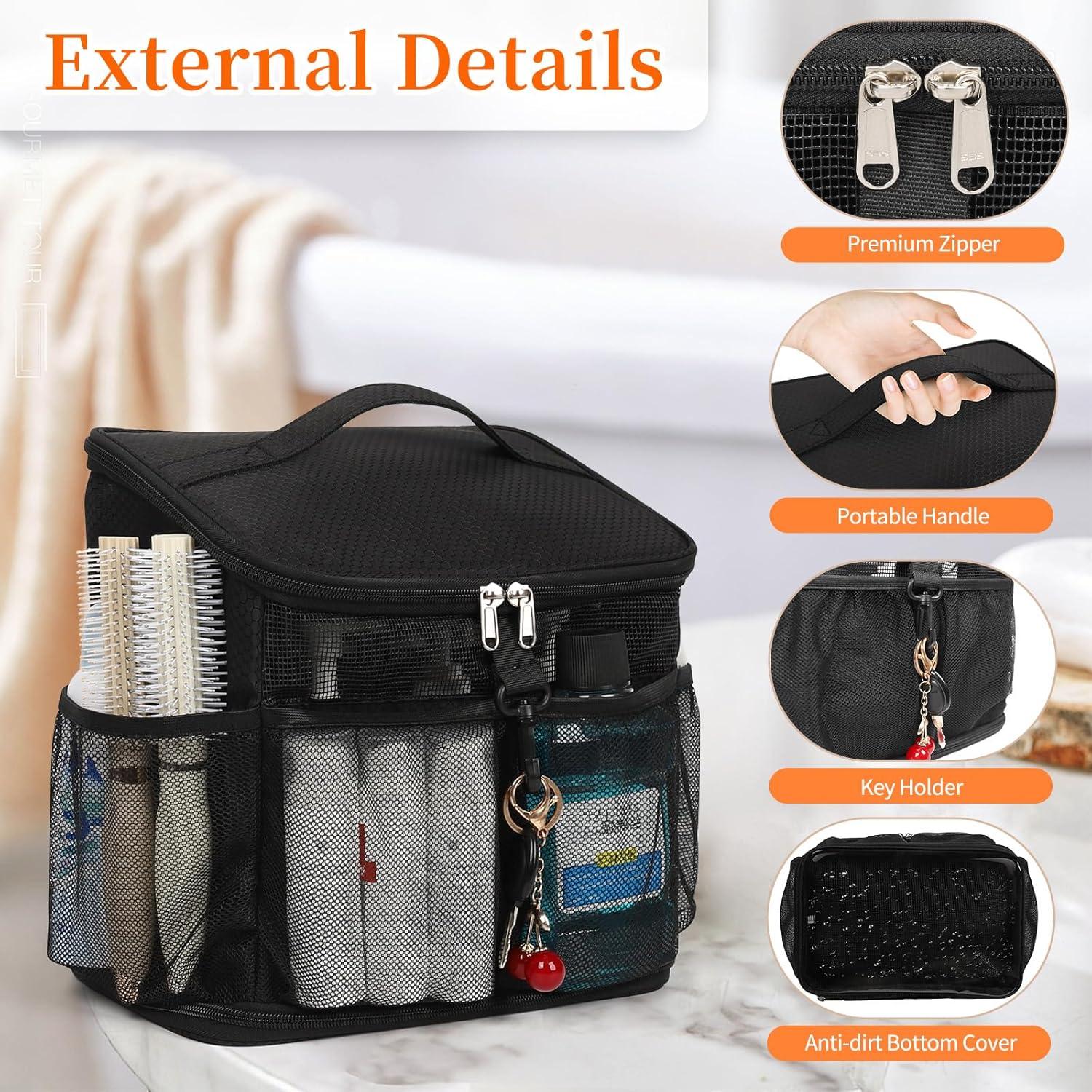 Caddy de Ducha Portátil CUBETASTIC 24.9 cm Negro Secado Rápido